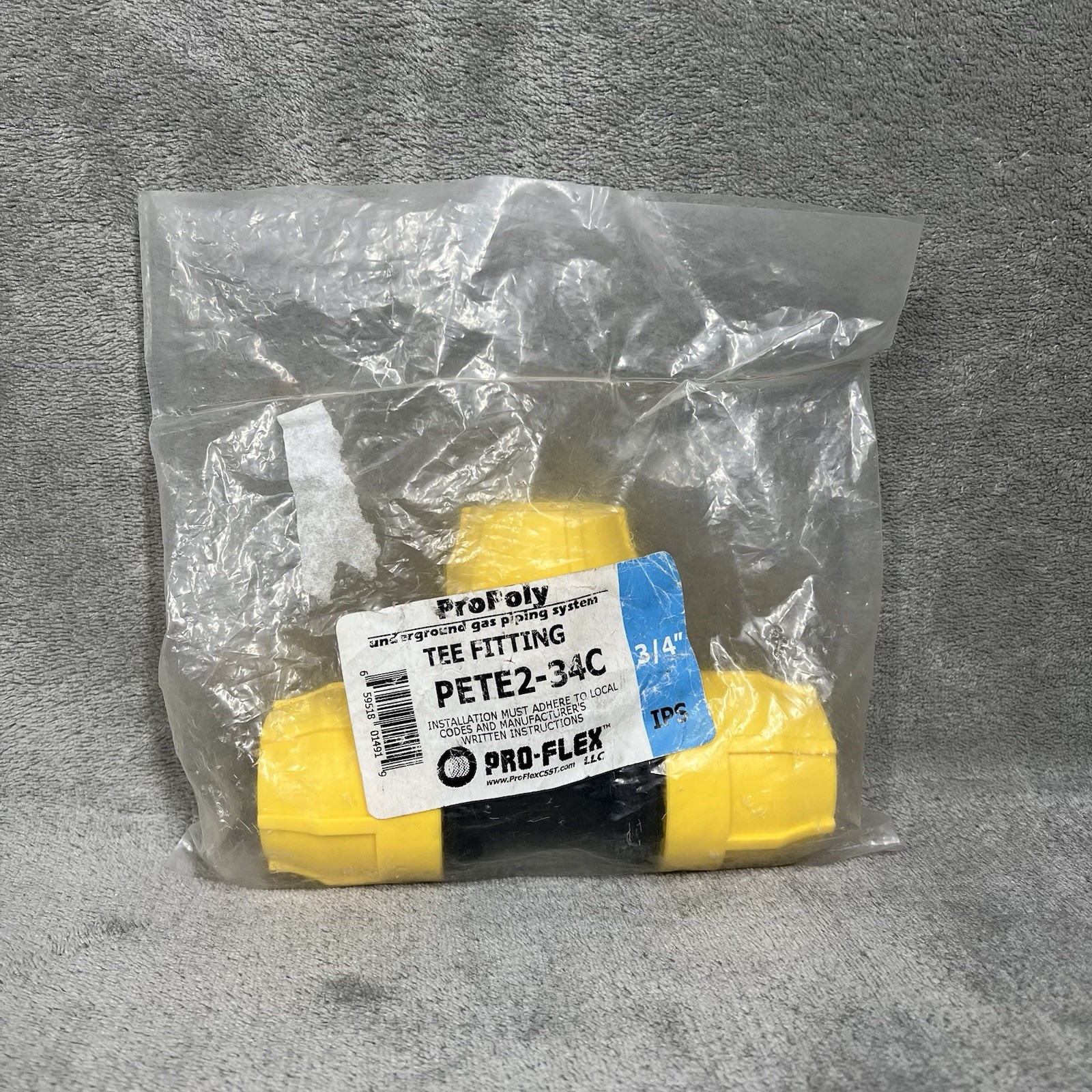 PETE2-34C 3/4″ Gas Pipe Tee Fitting Underground MDPE IPS SDR-11