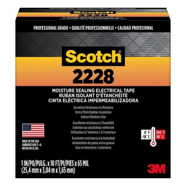 1 In. X 10 Ft. X 0.065 In. 2228 Rubber Mastic Electrical Tape, Black