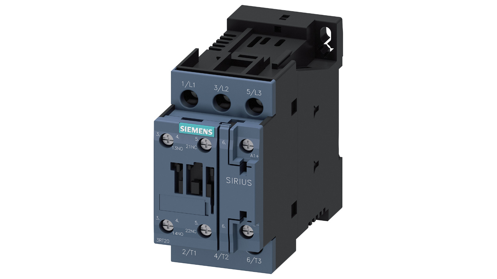 Siemens 3RT2026-1BB40 power contactor, AC-3e/AC-3, 25 A, 11 kW / 400 V, 3-pole