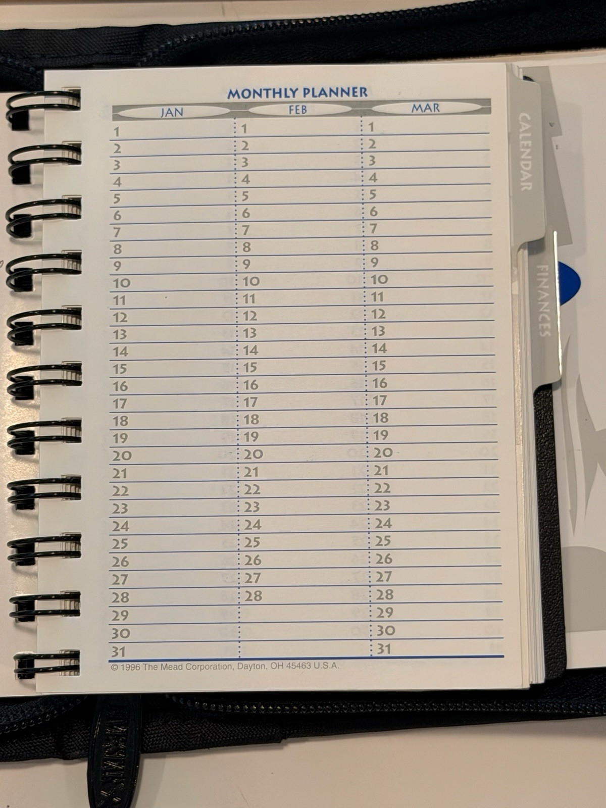 Mead Five Star Mini Fat Little Day Planner Black Vtg 1996 Unused Binder