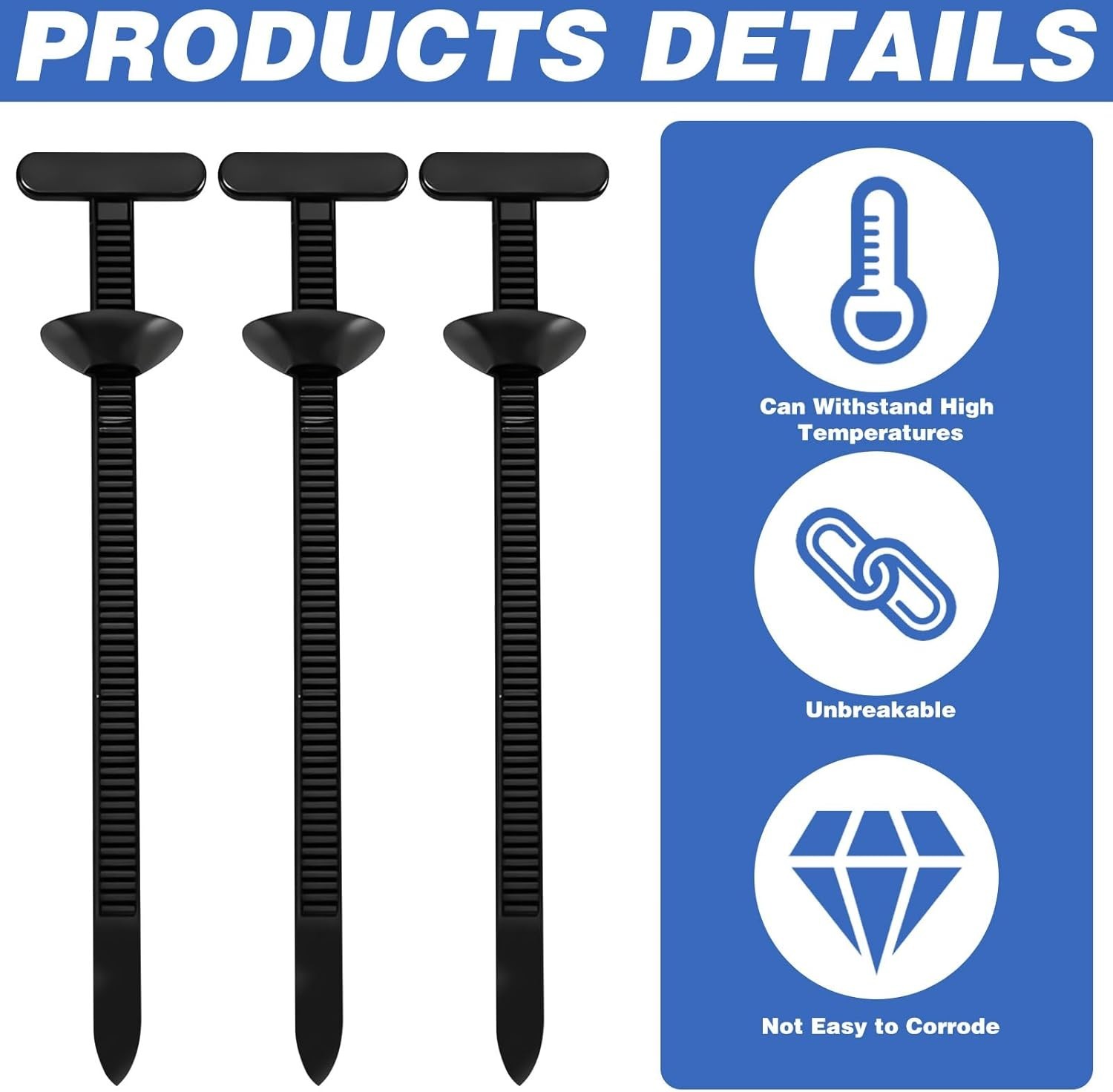 150 PCS Nylon Universal Cable Tie Buckle，Heavy Duty Self-Locking Zip Ties Holder