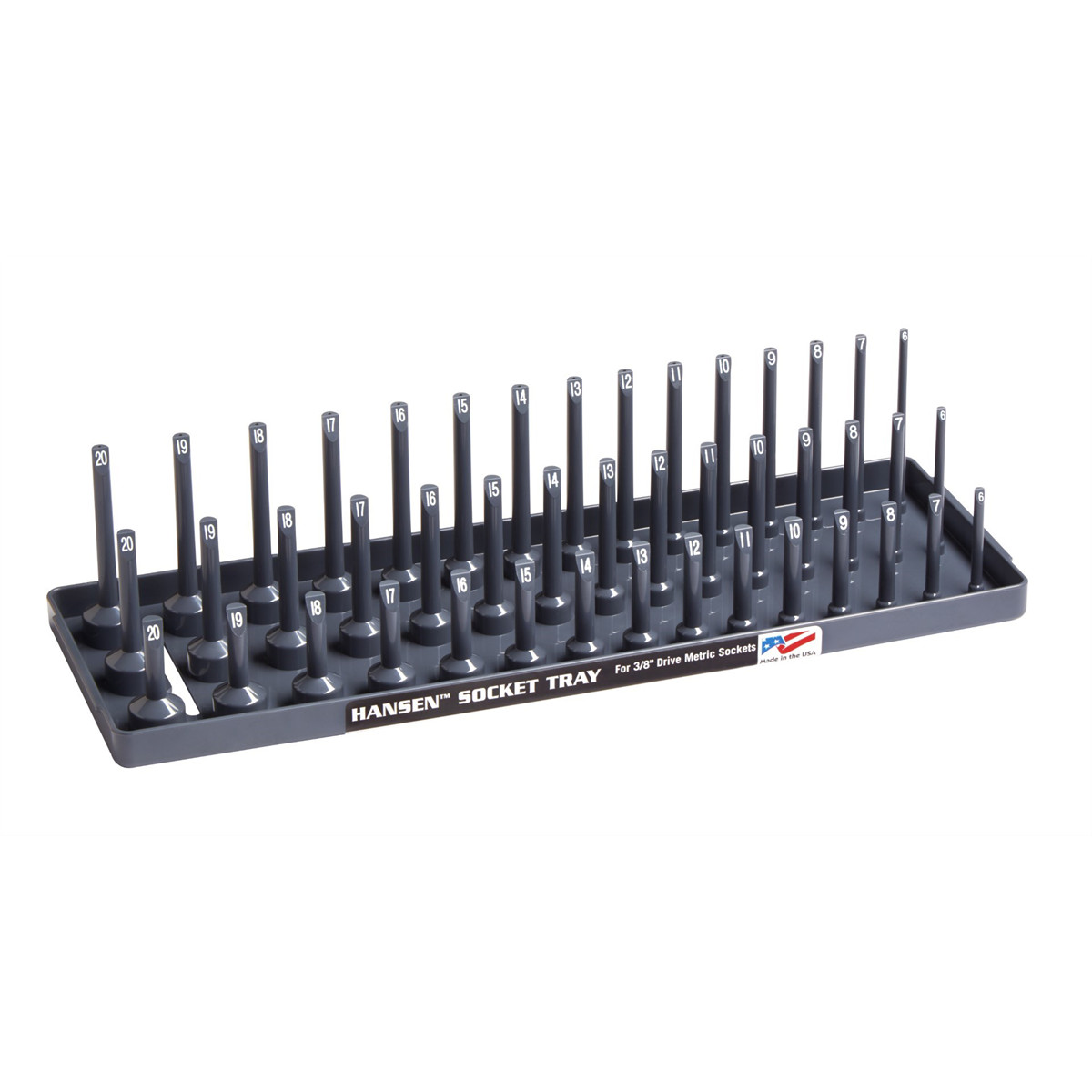 Hansen Global 3/8″ DR. Metric 3-Row Soc Tray 38023