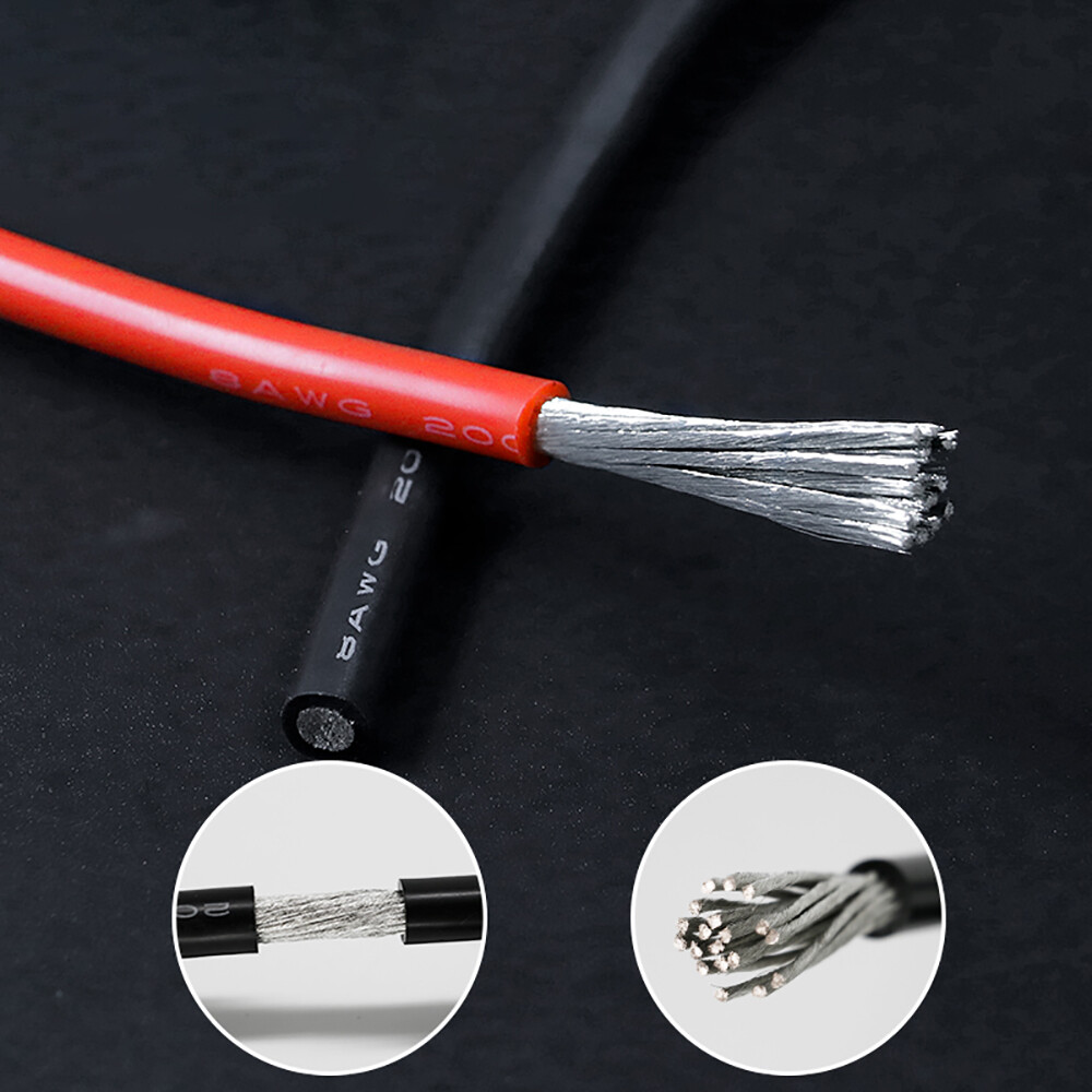 Flexible Soft Silicone Wire Cable 8/10/12/14/16/18/20/30 AWG Tinned Copper RC