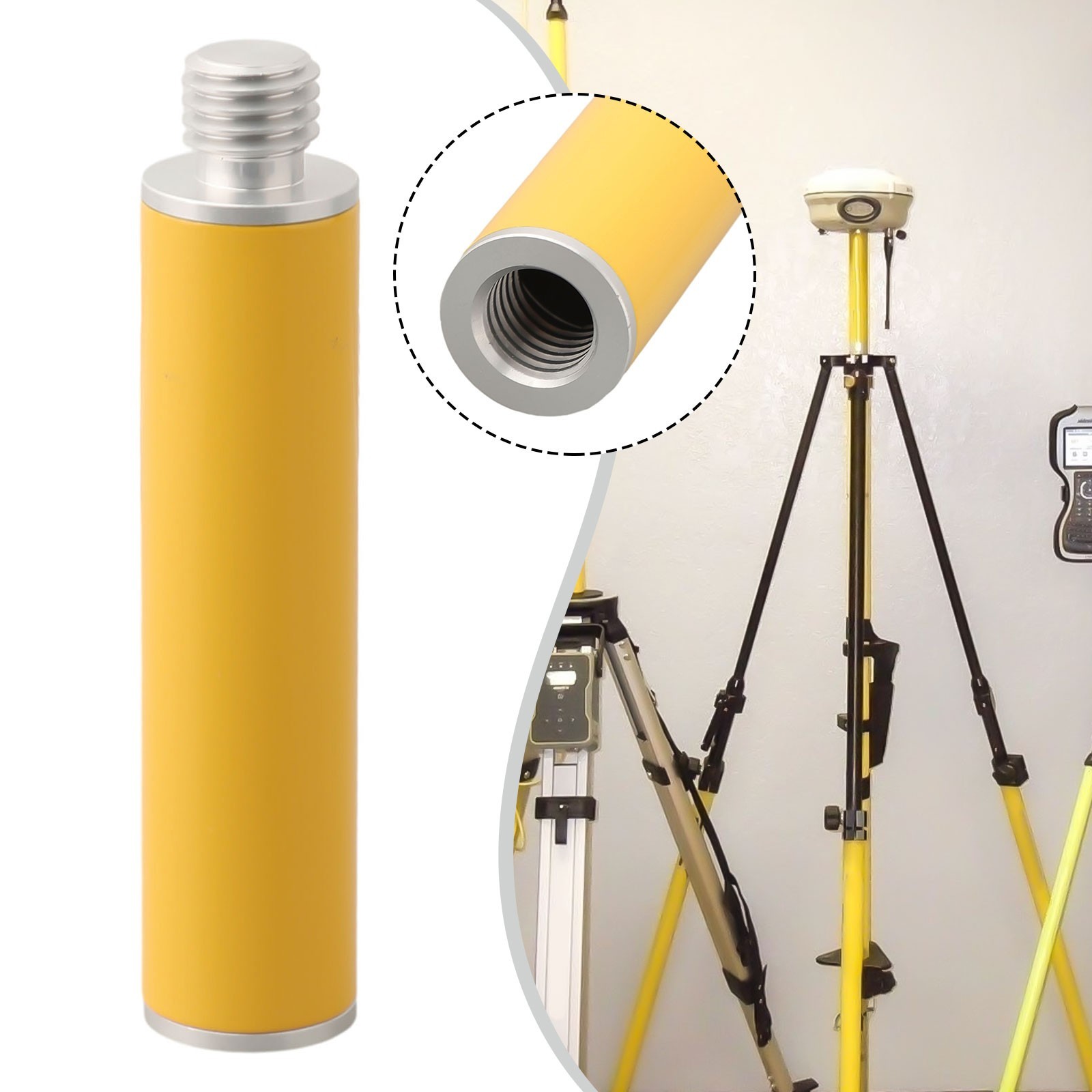 Lightweight GPS GNSS Extension Pole 10cm/20cm/30cm Length 25mm Diameter