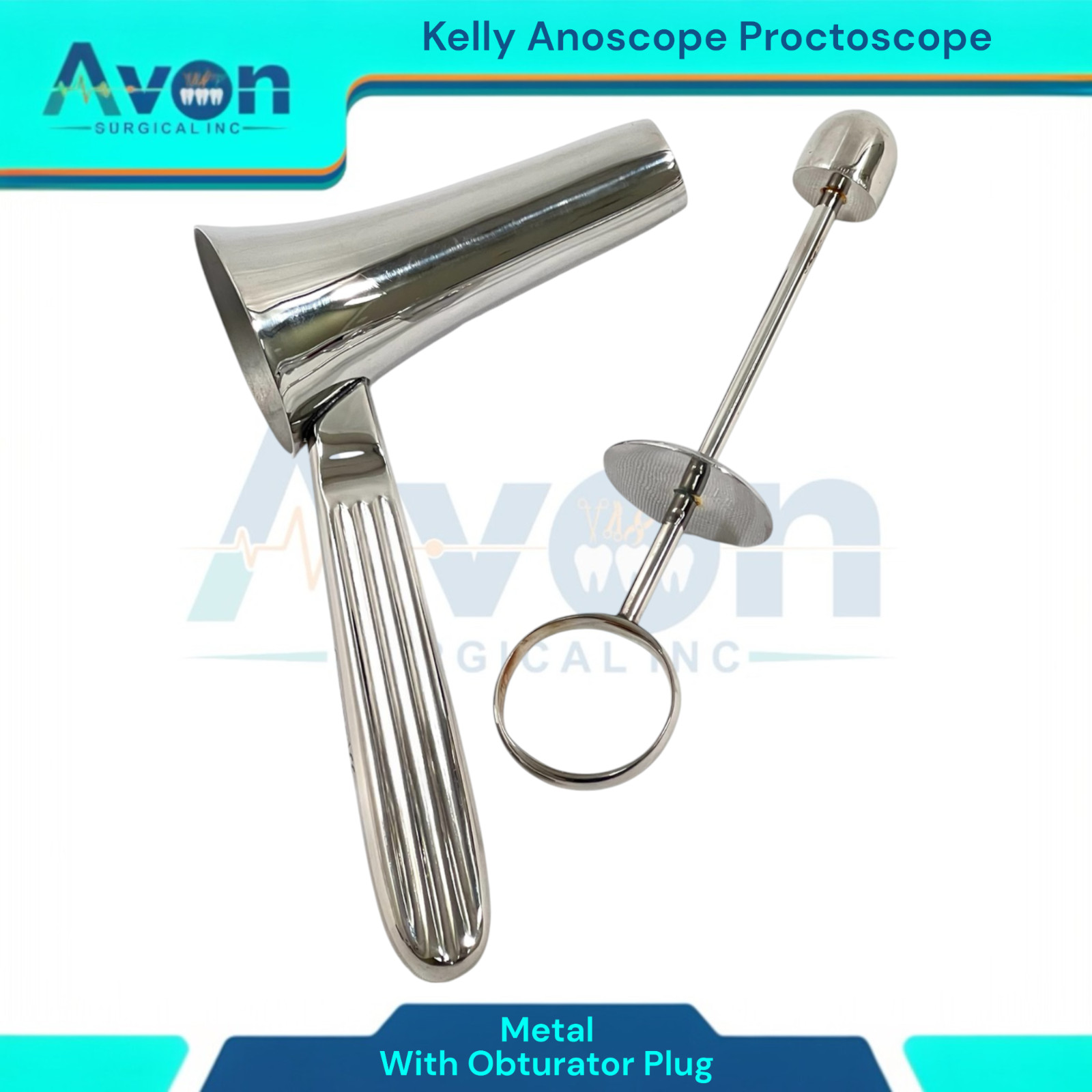 Kelly Anoscope Proctoscope Rectal OB/GYN Urology Instrument with Obturator