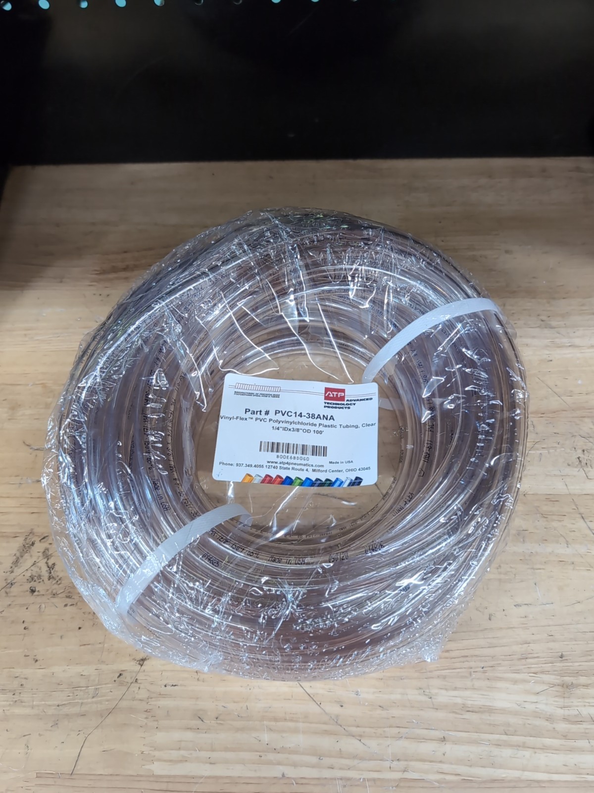ATP Vinyl-Flex PVC Plastic Tubing PVC14-38ANA 1/4»ID x 3/8»OD 100′ Clear