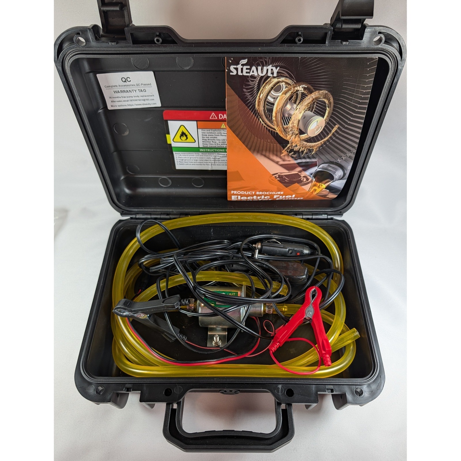 Steauty 12V Electric Fuel Transfer Pump Kit Portable with Hard Case and Filters