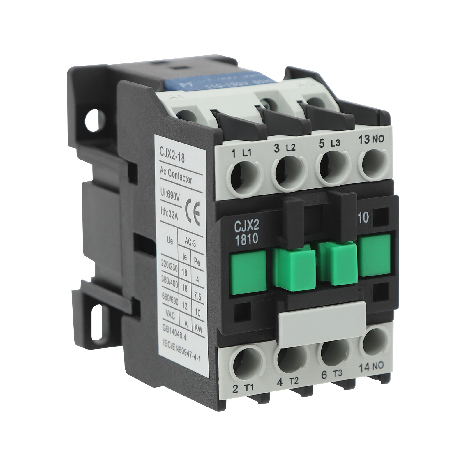 CJX2-1810 Power Contactor Starter Relay Power Contactor Motor 50/60hz 110V
