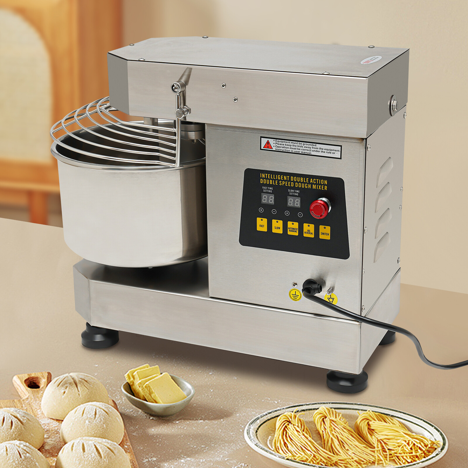 12Qt 2-Speed Commercial Food Mixer Electric Dough Mixer Pizza Bakery Mixer 750W