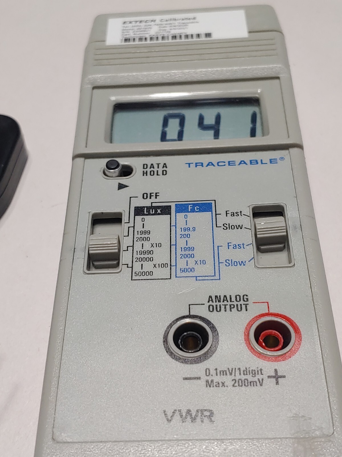 Extech 401025 Digital Lux Light Meter Foot Candle Manual Adjustment Fast Slow