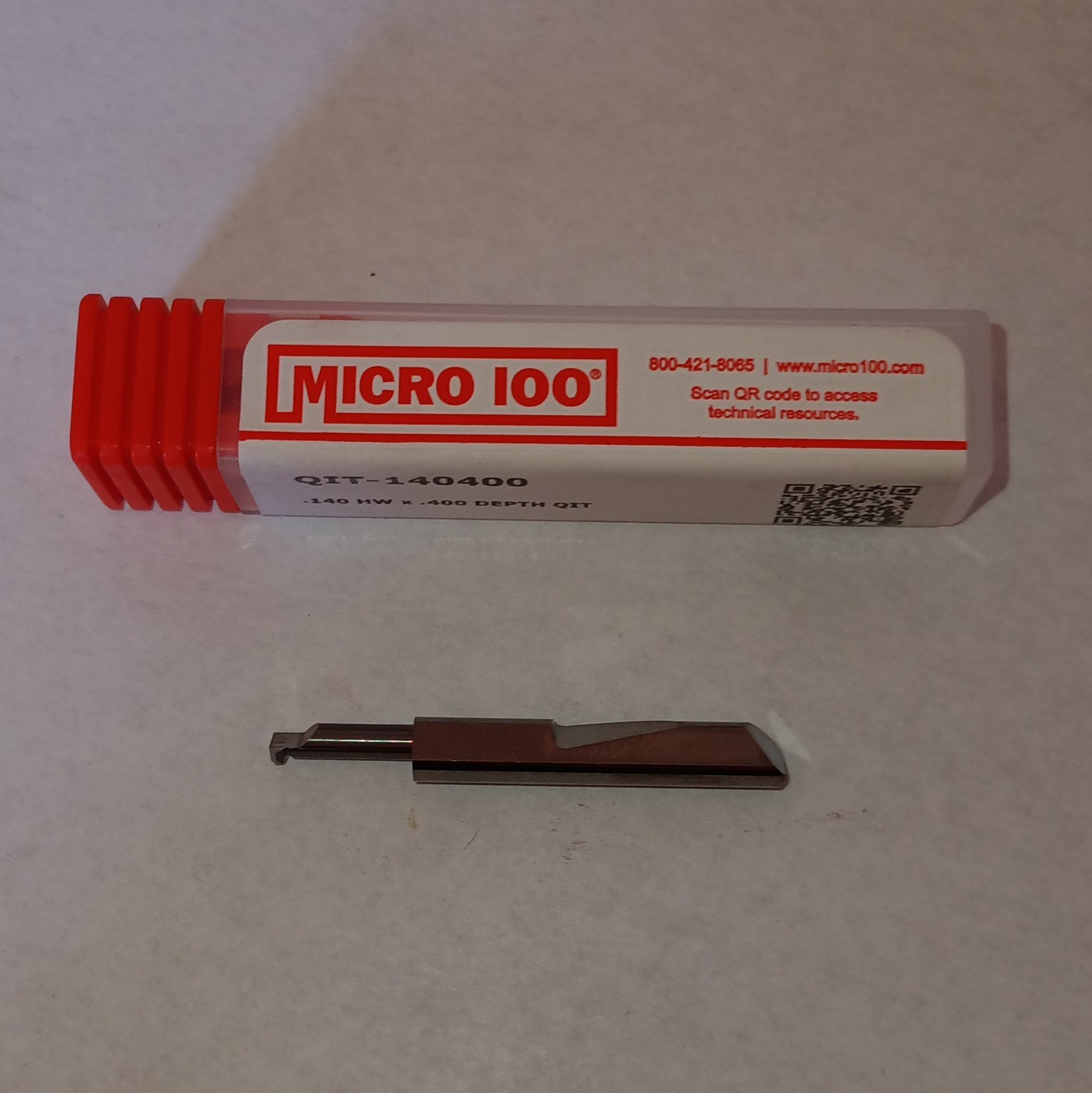 Micro 100 Carbide Grooving Tool QIT-140400 0.140 in Dia 0.400 OAL