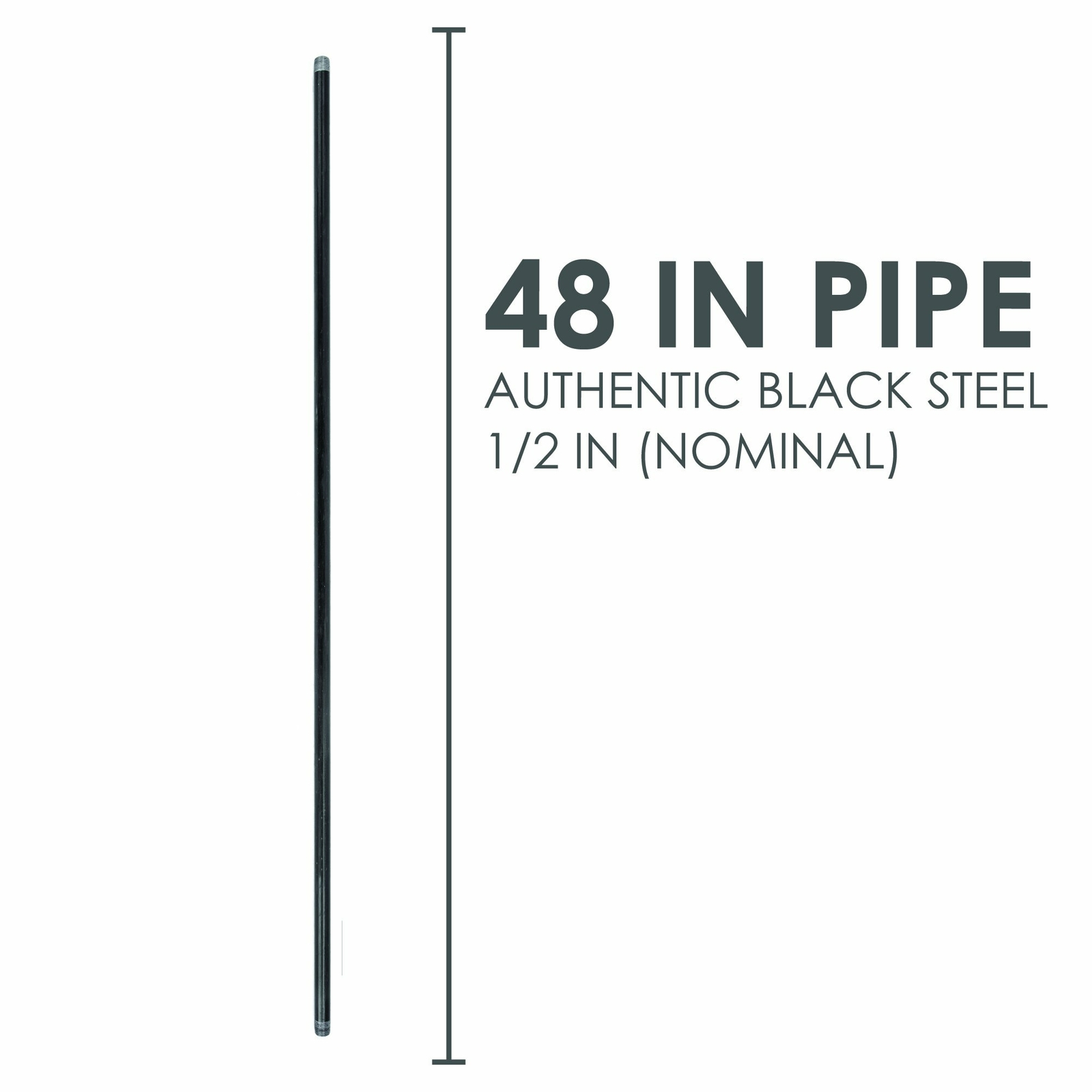 1/2 in. X 48 in. Black Pipe 4 Pack