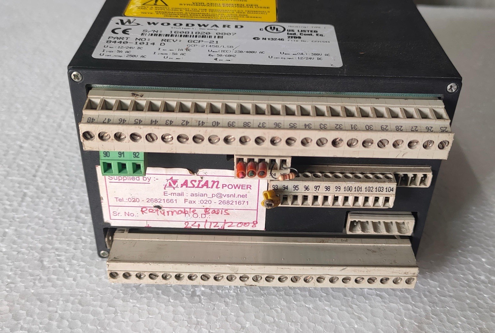 WOODWARD GCP-20 Genset Control REV: GCP-21 P/n: 8440-1014 (No visible scratch)