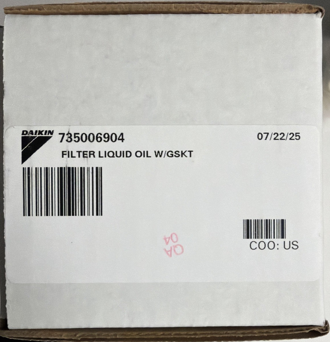 Daikin-McQuay 735006904 – Oil Filter With Gasket. New In box