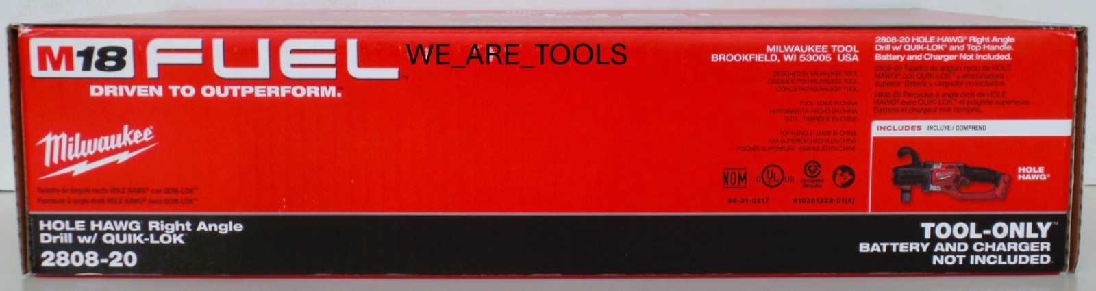 NEW BOXED Milwaukee M18 FUEL 2808-20 7/16″ Hole Hawg Right Angle Drill QUIK-LOK