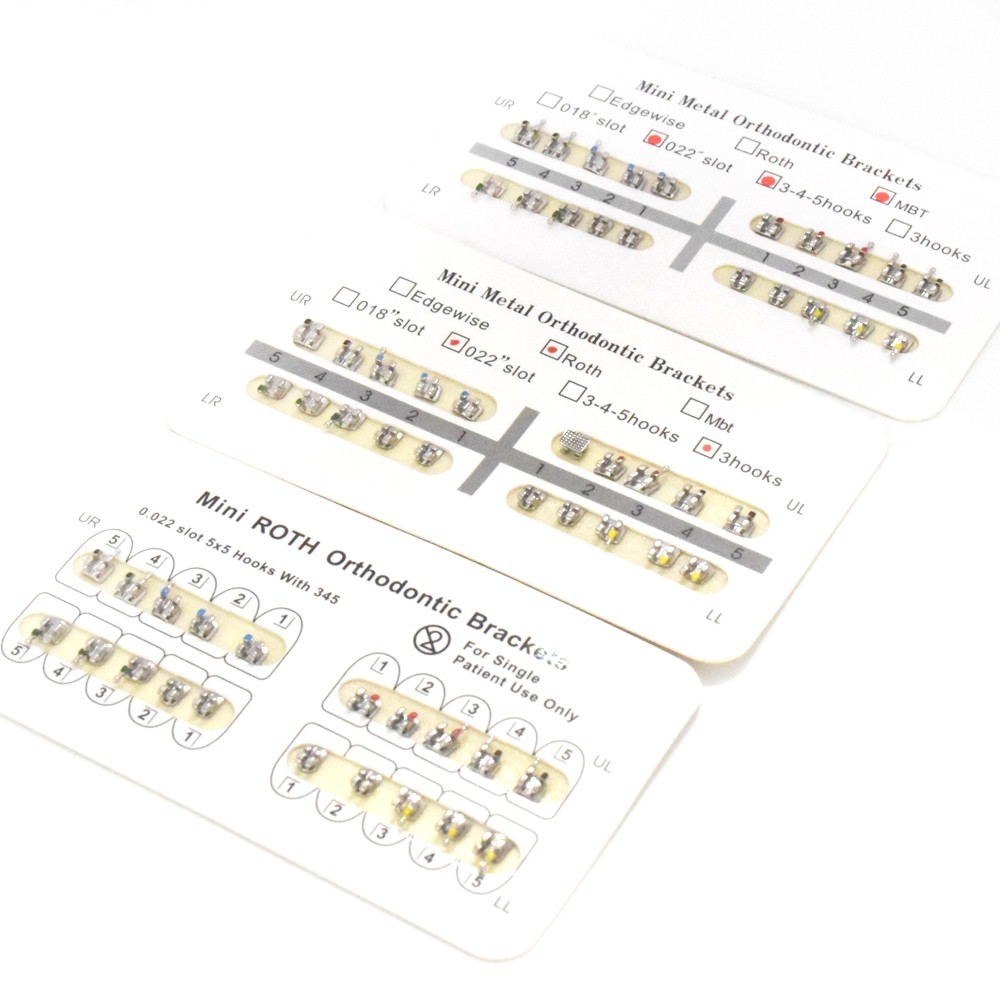 10x Dental Orthodontic Brackets Braces Monoblock Roth Edgewise MBT 018/022 Hooks