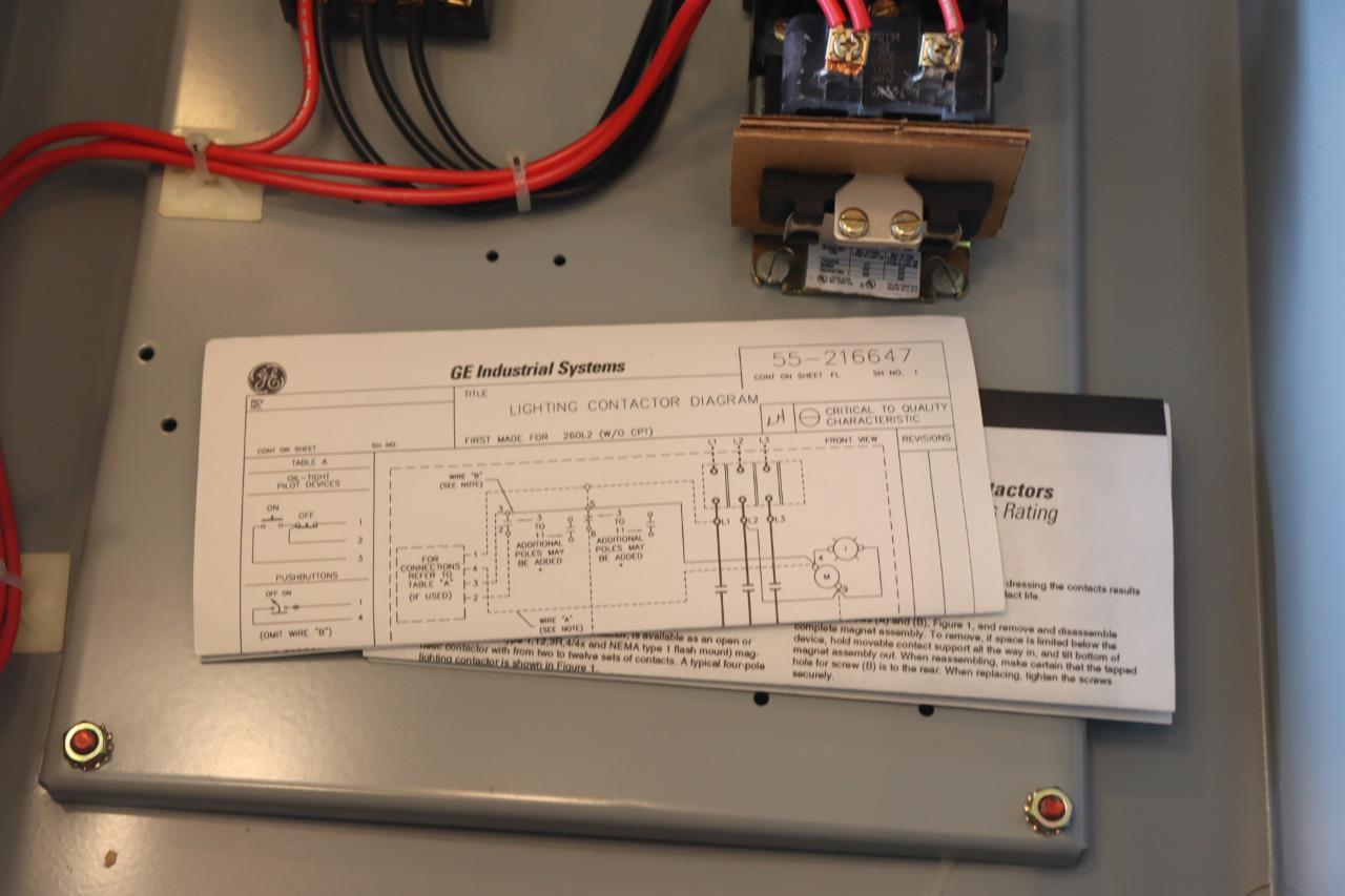 GE Electrically Held Lighting Contactor CR260L21EA021EA0 30A 115/120V Coil w HOA