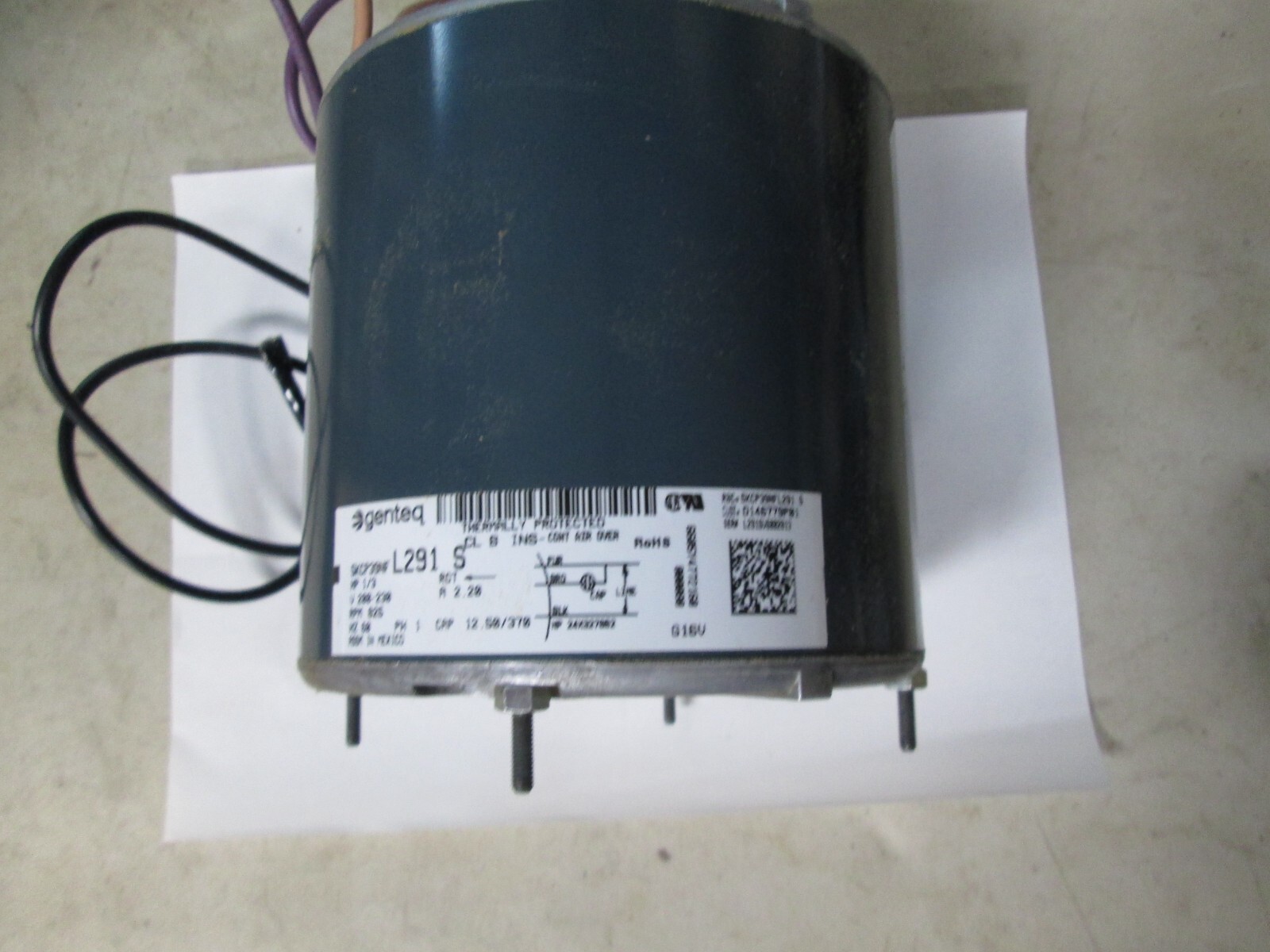 1/3 HP TRANE MOT04037 D146779P01 GE 5KCP39NFL291S CONDENSER FAN MOTOR 825 RPM