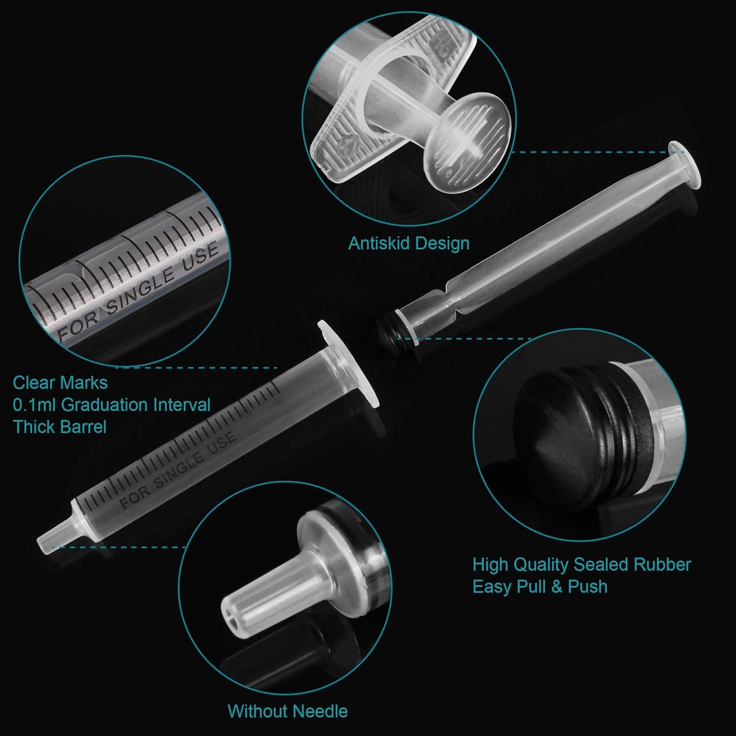 3ml Plastic Syringe Without Needle for Liquid – Measuring Syringes with Caps…