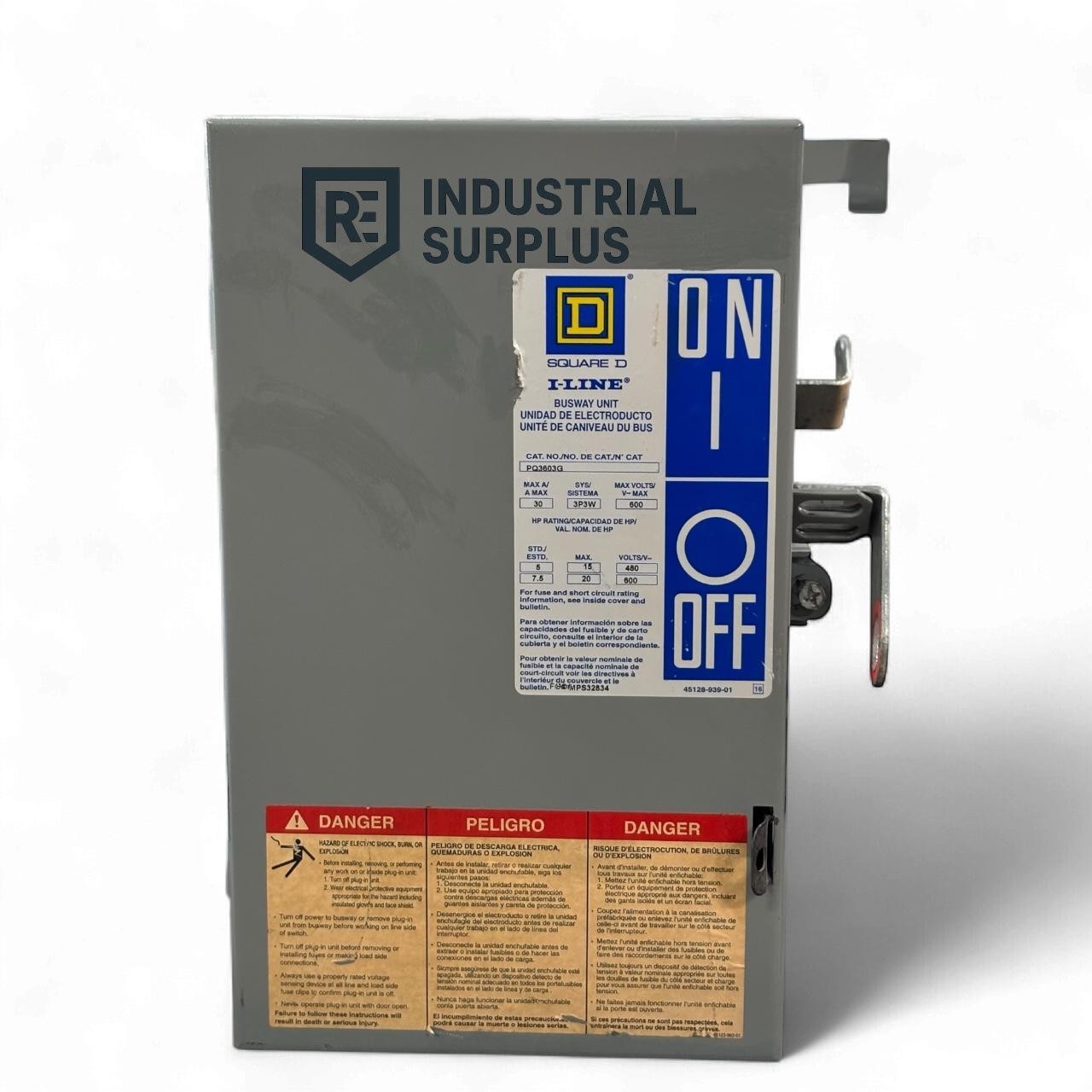 Square D PQ3603G I-line Fusible Busway Plug 30A 600V 3-Pole