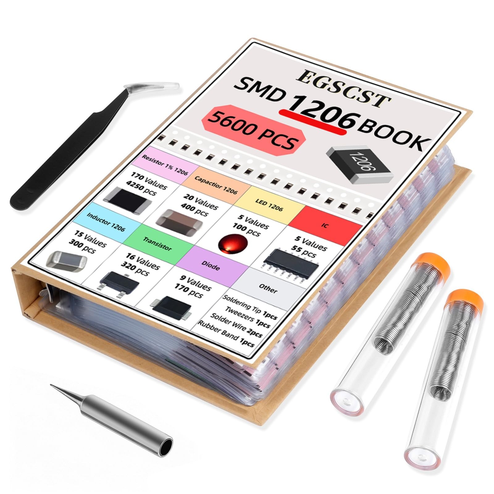 5600PCS 1206 SMD Resistor Kit from 0Ω to 10MΩ 1% SMT Electronics Component As…