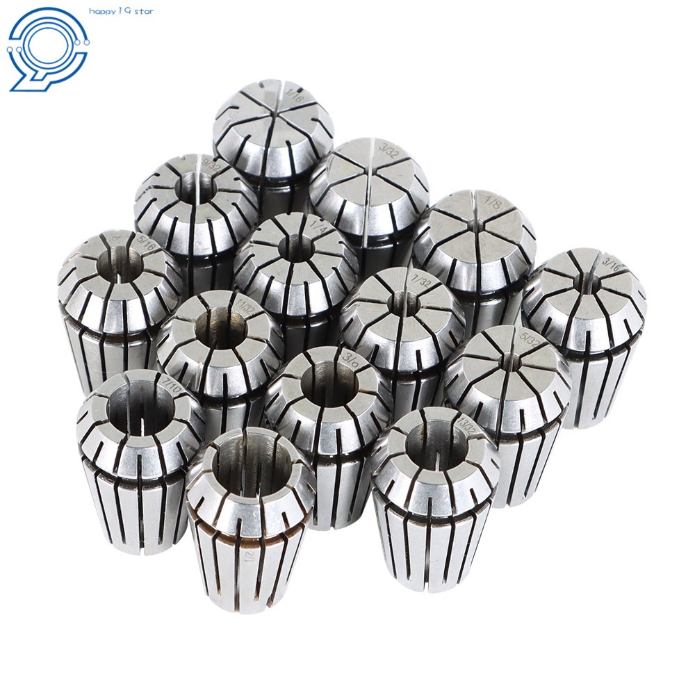 NEW 14Pcs ER20 Spring Collet Set 1/16″-1/2″ CNC Super Precision 3/8 1/4 1/8