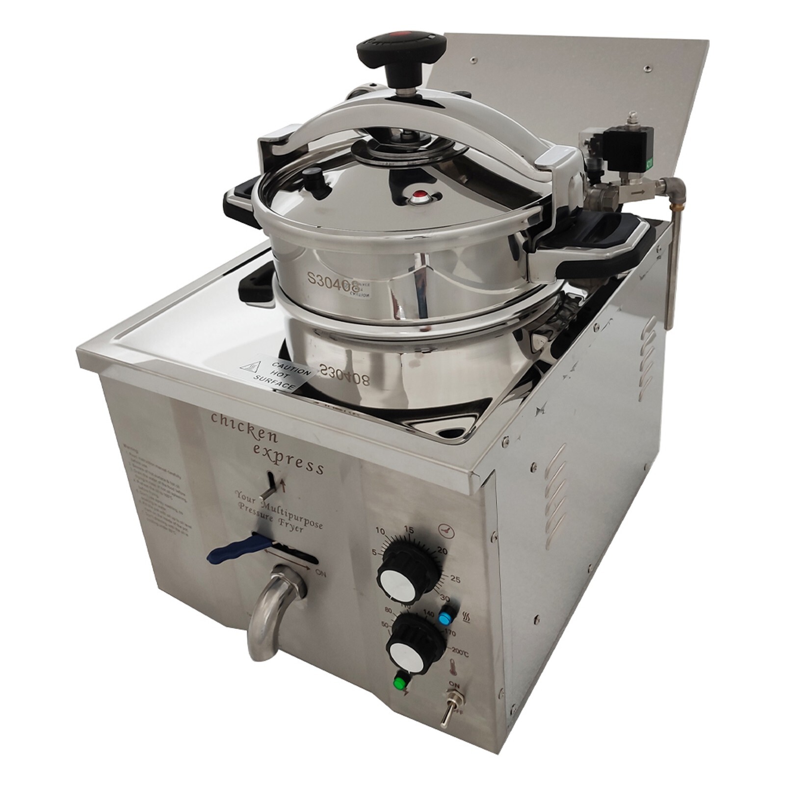 110V Countertop 16L Electric Chicken Stove Multi-purpose Pressure Fryer 25A