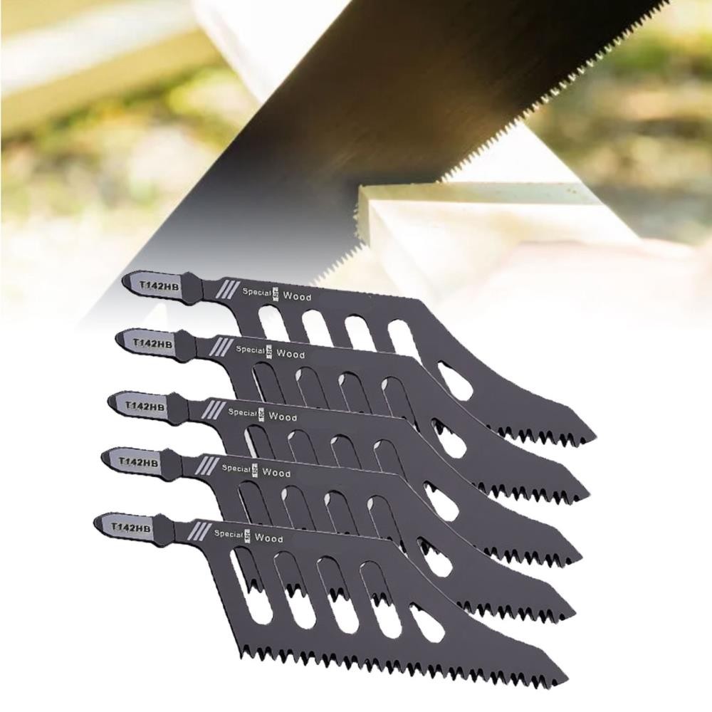 for Wood Flush Cutting Jigsaw Blade 5Pcs Irregular Curve Saw Blade with Handle ↕