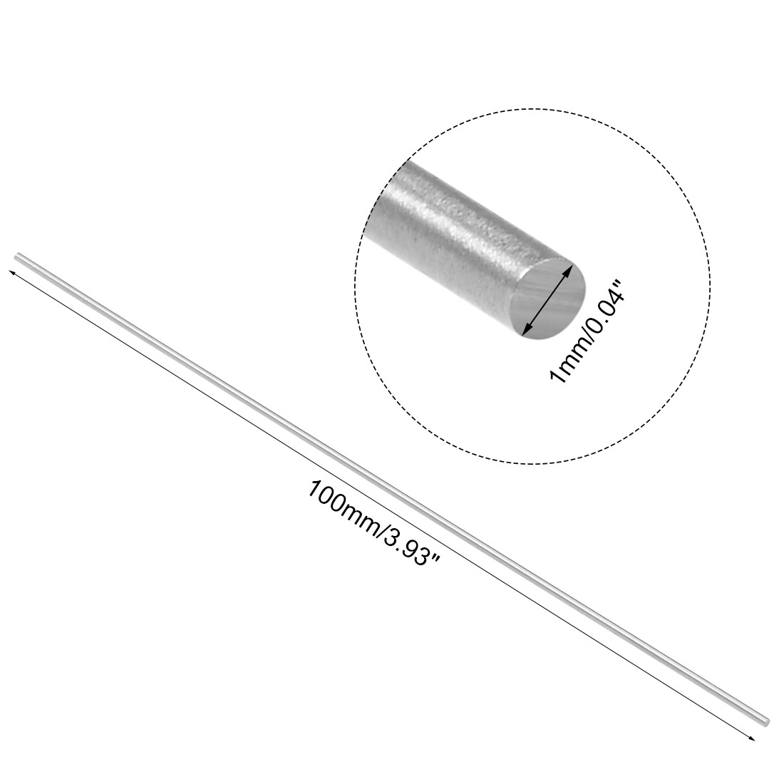 1mm x 100mm Round Metal Rods High Speed Steel Lathe Bar Stock HSS 20Pack