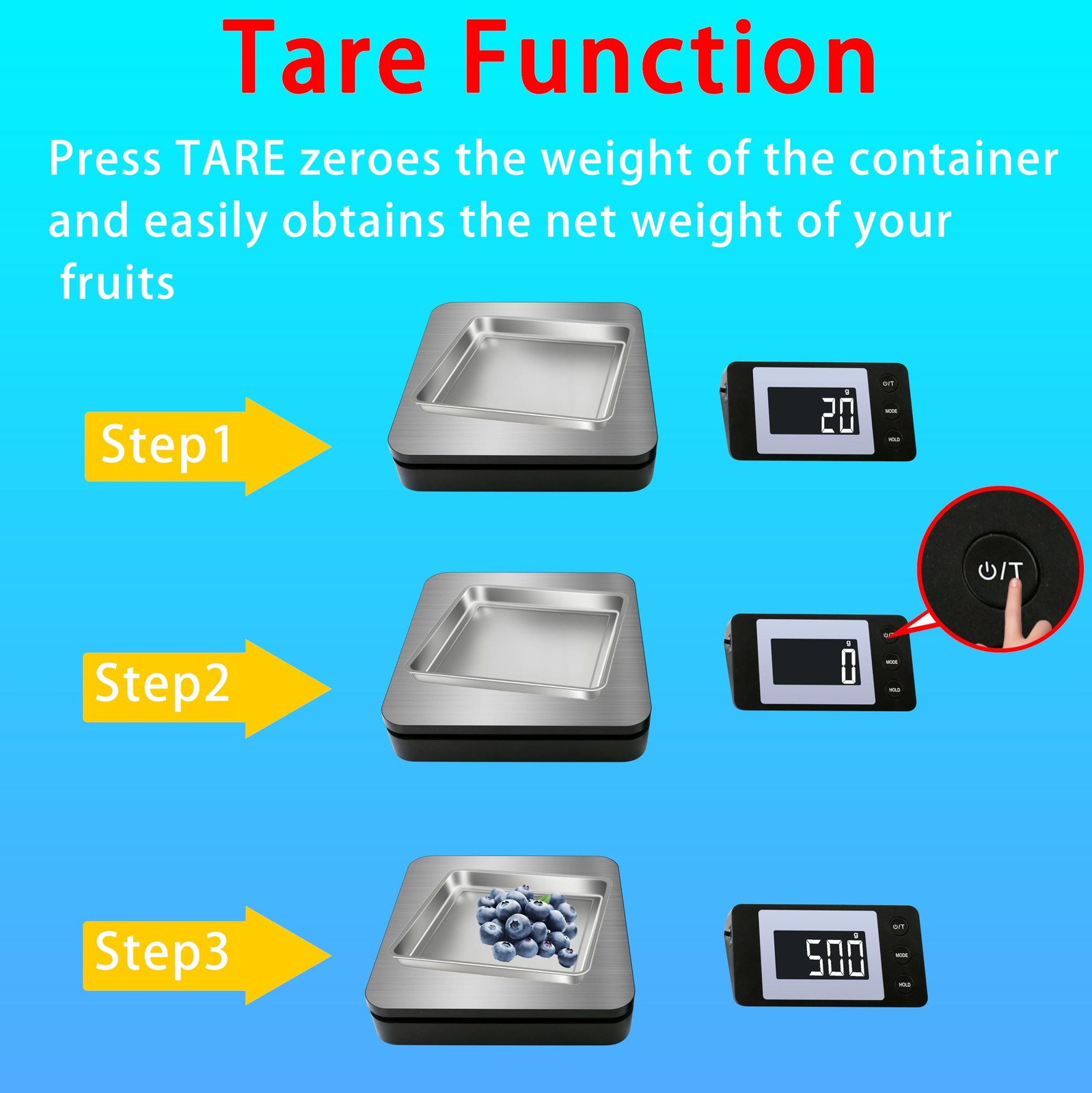Shipping Scale, 110 LB Digital Postage Scale, LCD Display Postal Scales, Hold…