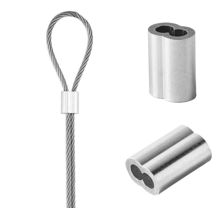 1/8″ (3Mm) Aluminum Crimping Loop Sleeve for Wire Rope, Cable Ferrule (100Pcs)