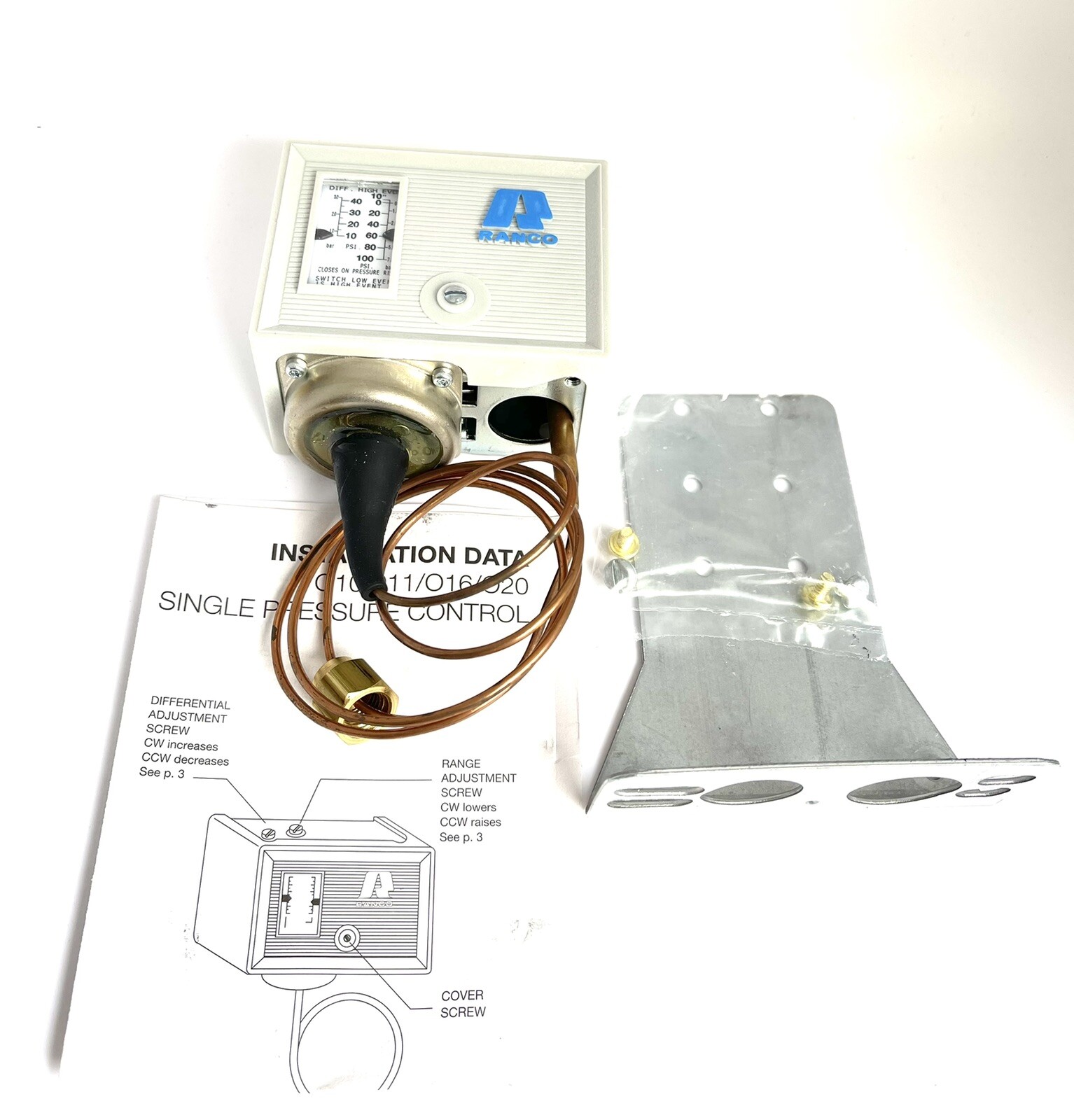 Ranco Low Pressure Refrigeration Control for 010-1483 PSI(10in-100) Dif-10in-40