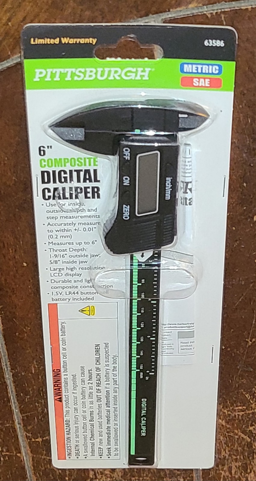 PITTSBURGH 6″ Composite Digital Caliper (Metric/SAE) #63586