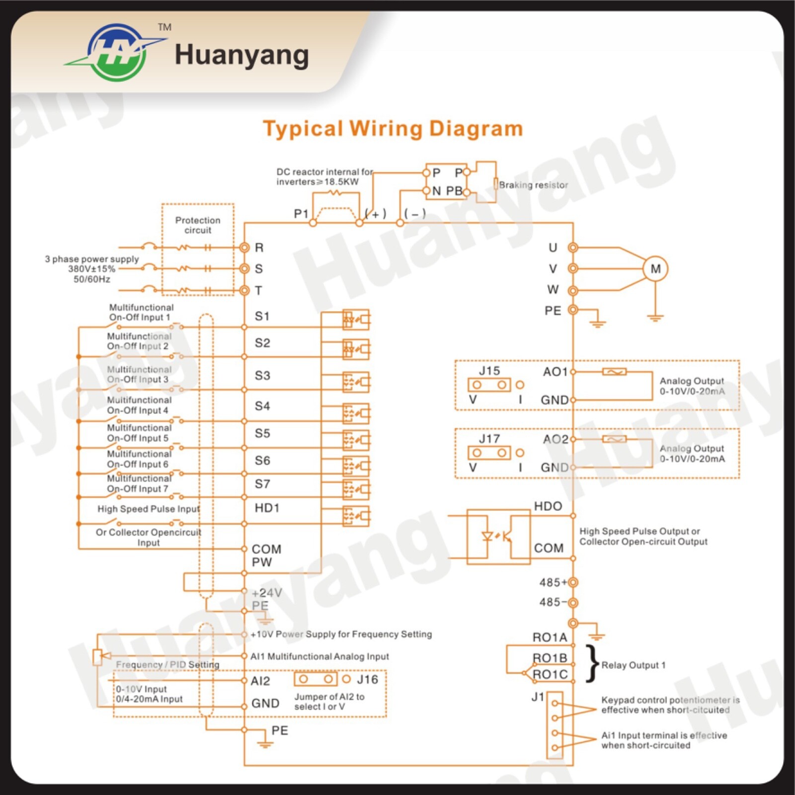 Huanyang VFD 220V 2.2kW 3HP Vector Control Inverter CNC single phase to 3 phase