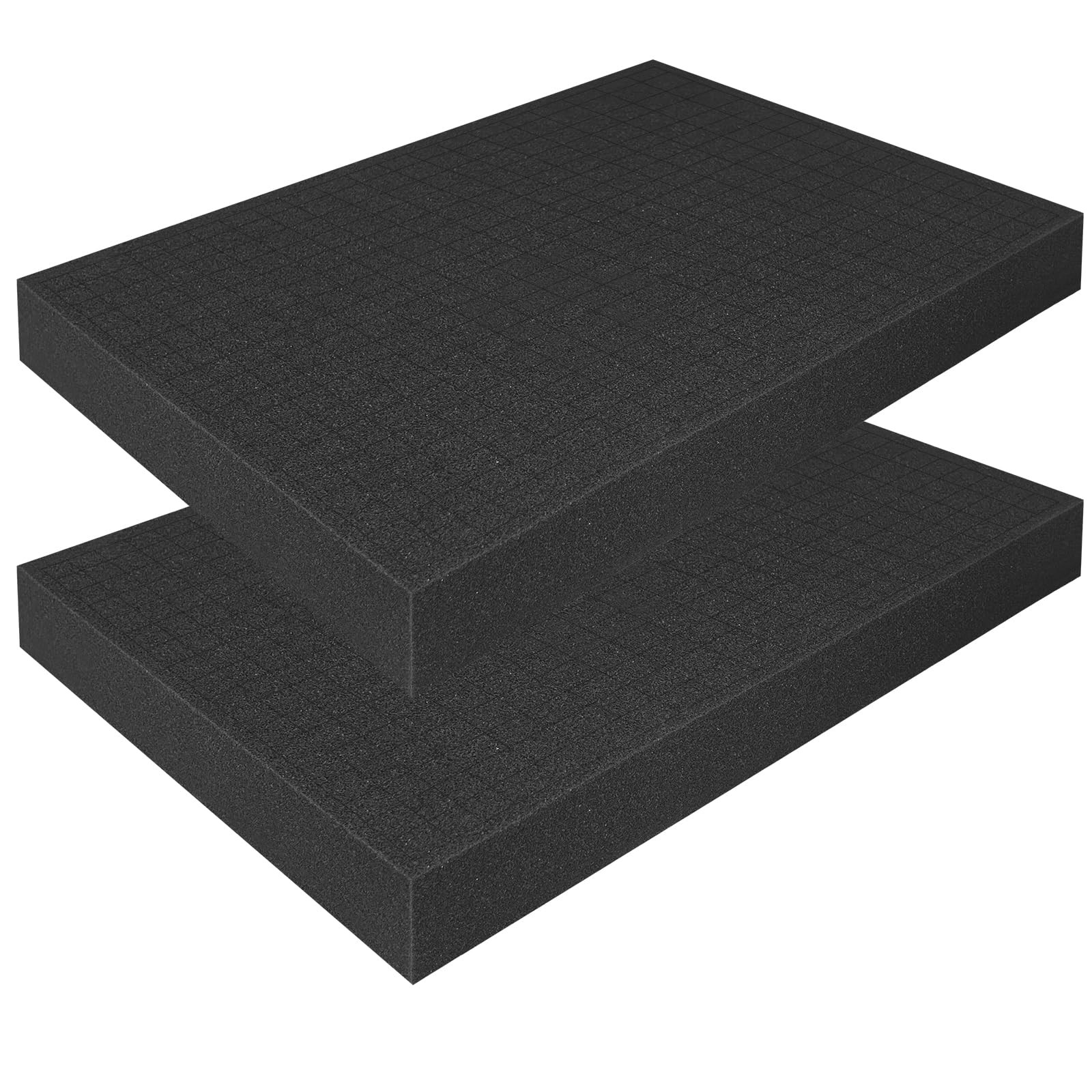 2-Pack 16 X 12 X 2″ Pre-Cubed Customization Gun Case Foam Inserts | Polyurethane