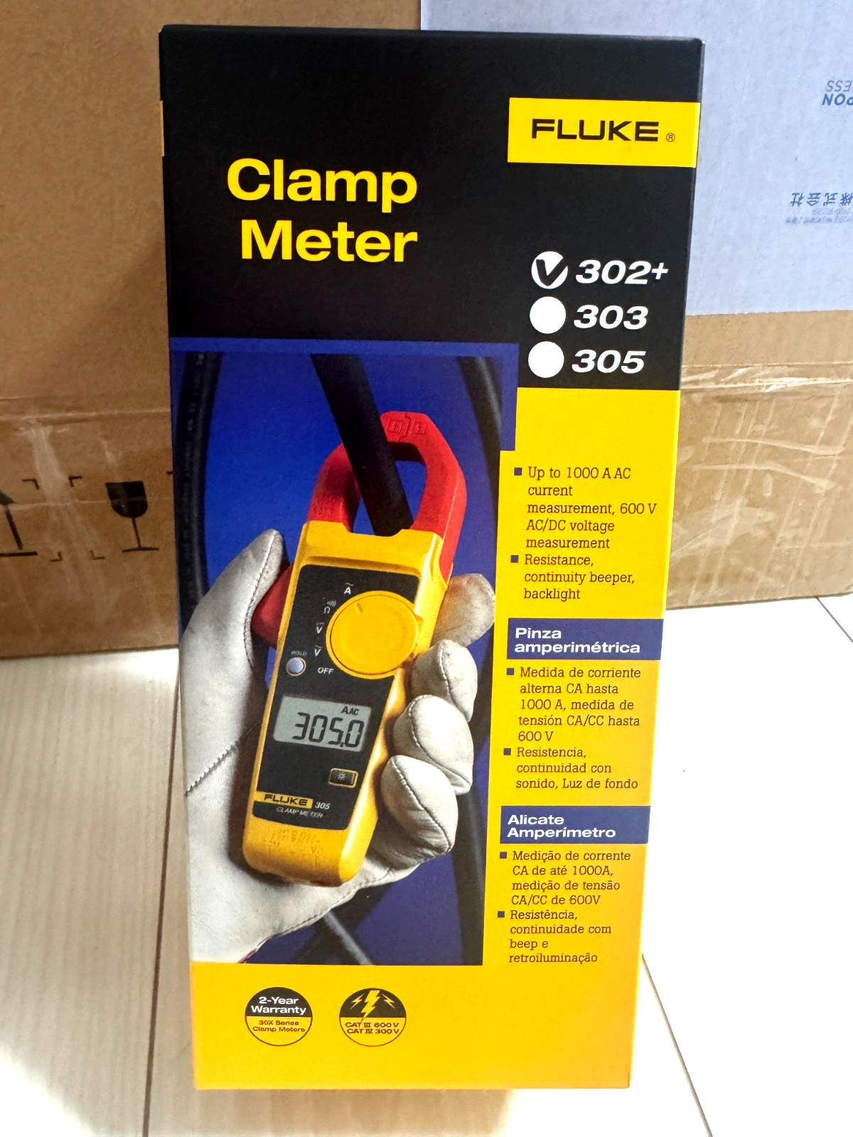 Fluke 302 + Digital Clamp Meter Tester AC / DC Volt Amp Multimeter New Japan