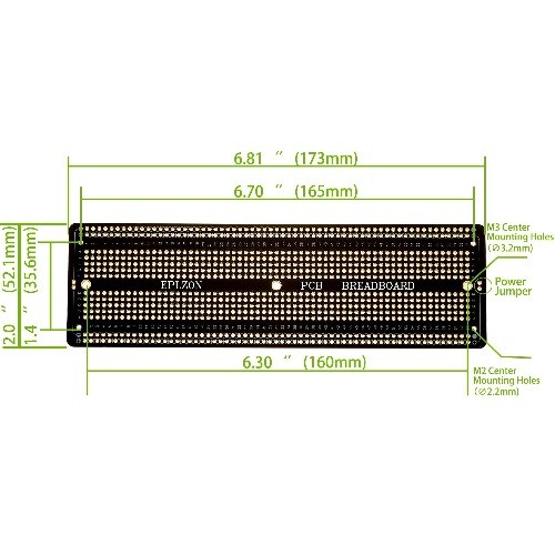 6.8×2.05 Solderable Prototype PCB Board Kit 3pcs Breadboard Elect Color: Black