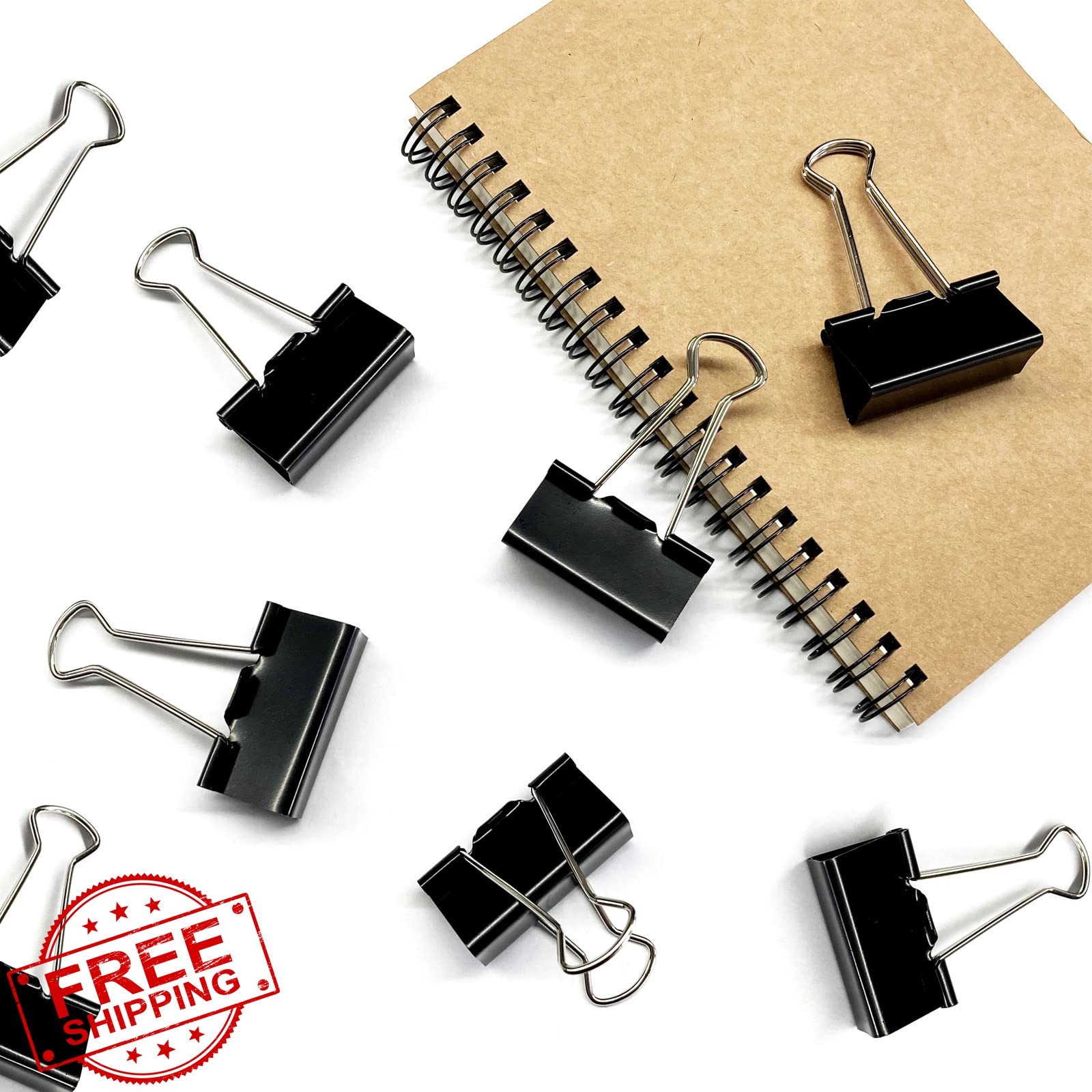 DSTELIN Large Binder Clips 1.6-Inch (24 Pack), Big Paper Clamps Clips for Off…