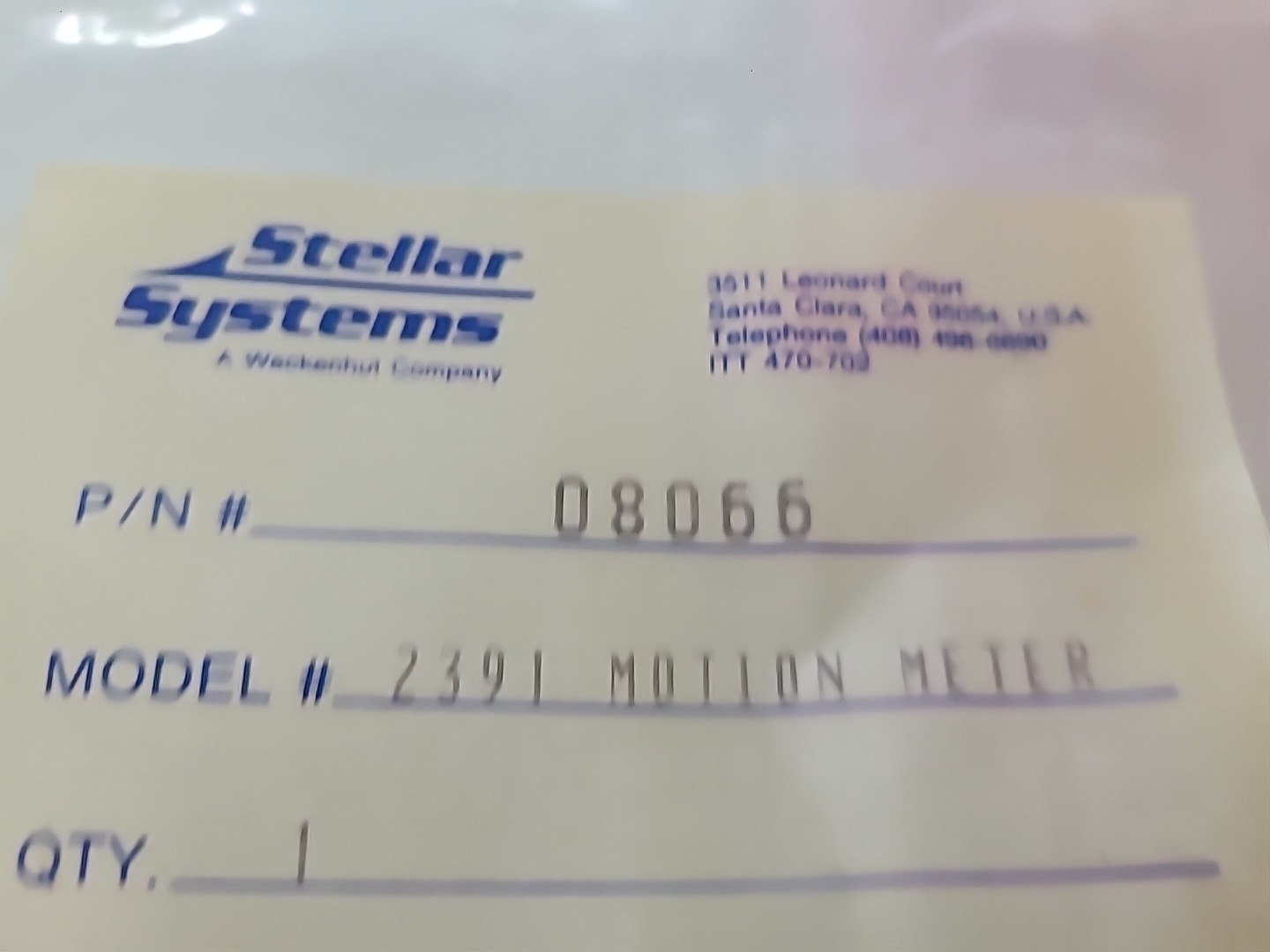 Stellar Systems (Wackenhut) Motion Null Meter | NSN 6625-01-319-4560 New in Wrap