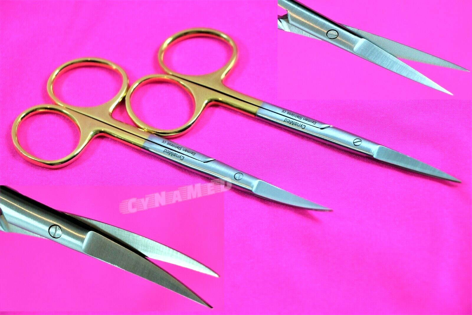 10 GERMAN TC IRIS MICRO SURGICAL SCISSORS STR+CVD 4.5″ W/TUNGSTEN CARBIDE INSERT