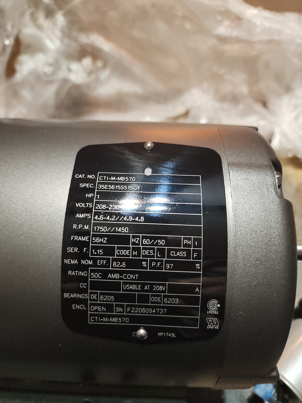 middleby marshall main blower motor kit 1hp w/ capacitors direct replacement