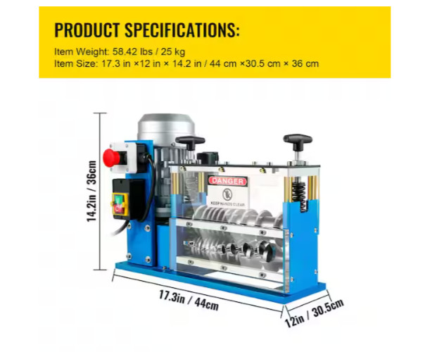 SVOPES Electric Wire Stripping Machine 370-Watt 0.06-1.5″ Automatic Cable Stripp