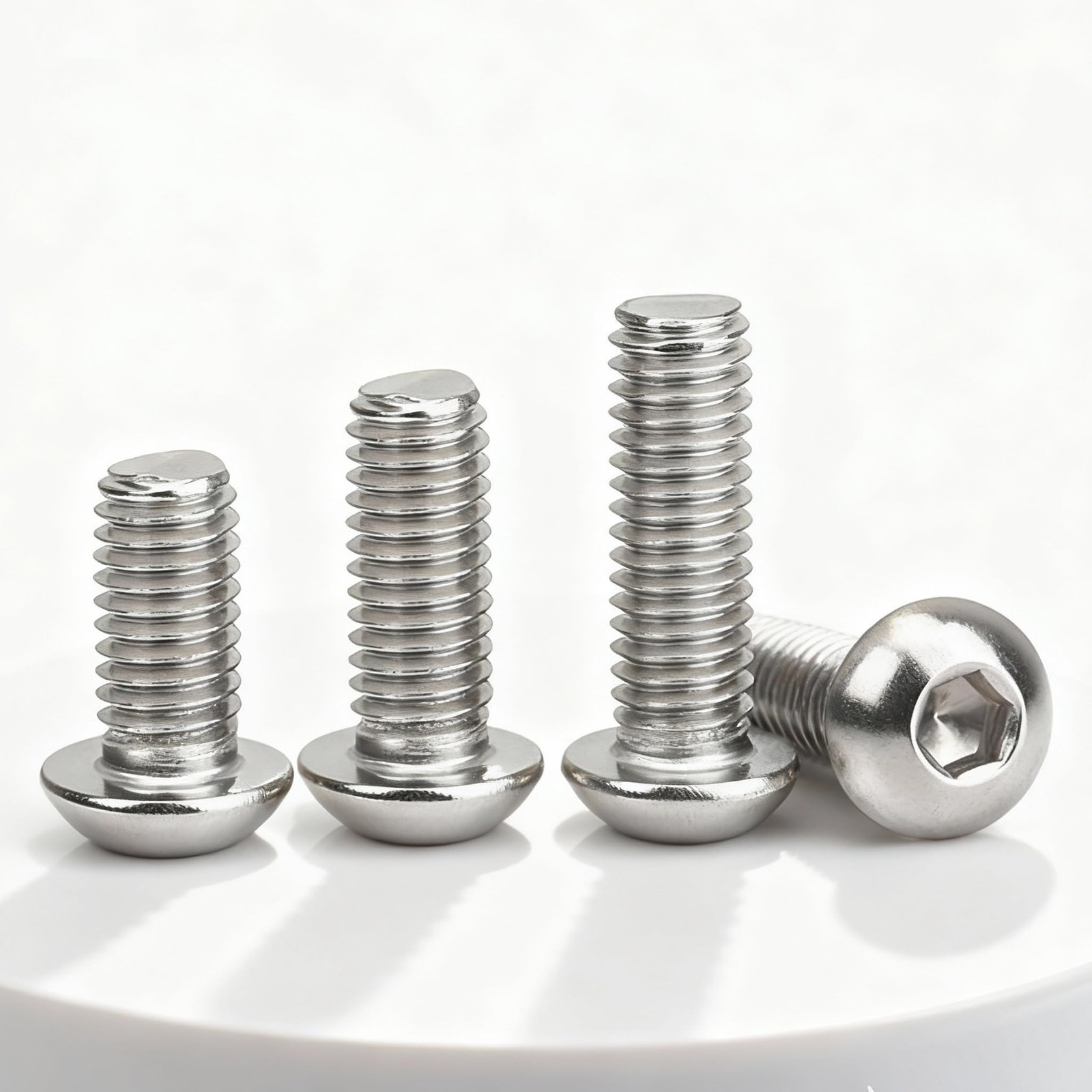 1/4-20X1/2 Button Head Socket Cap Screws, 304 Stainless 1/4-20X1/2, Silver