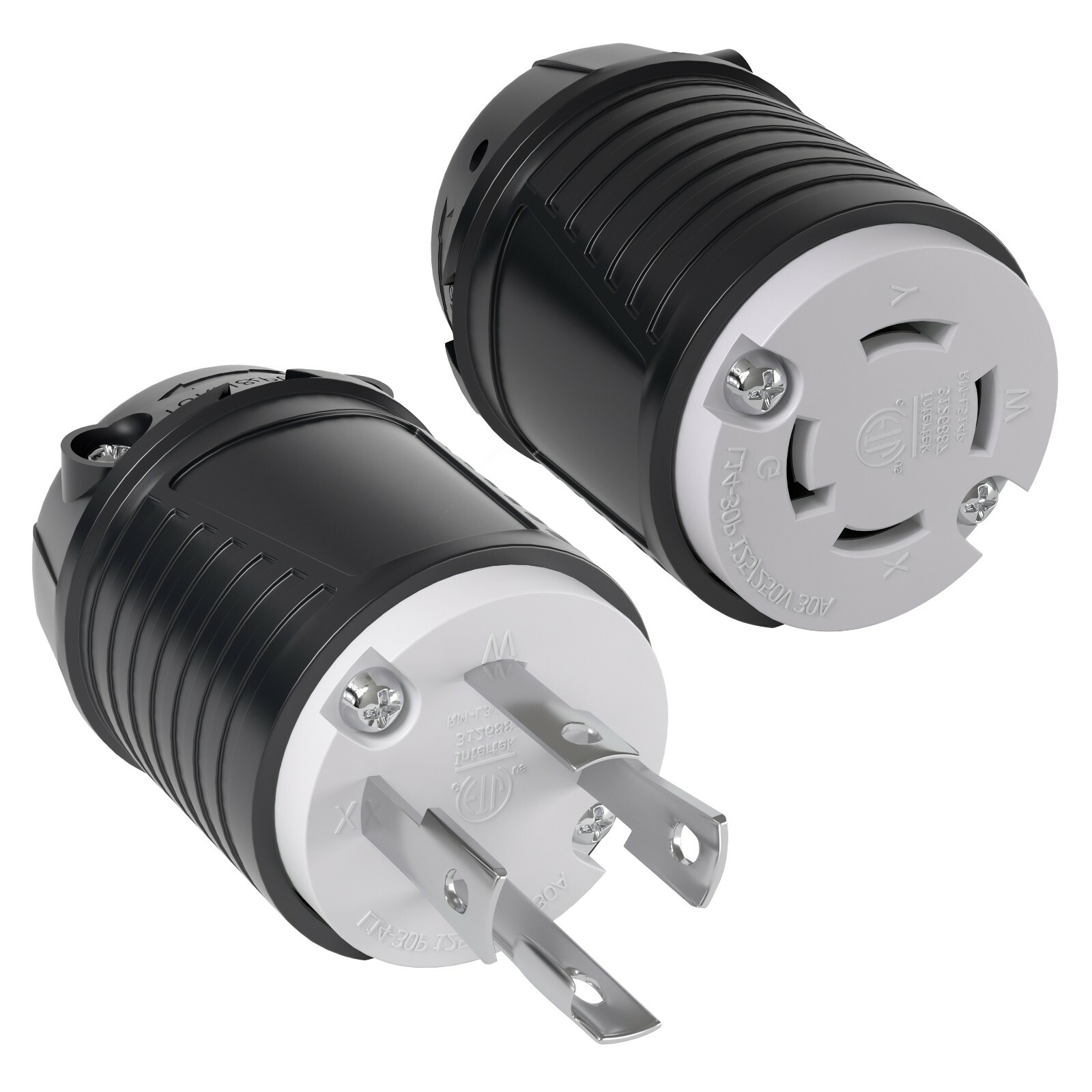 Locking Male 30 AMP and Female 30 AMP Power Cord End Replacements RV Generator
