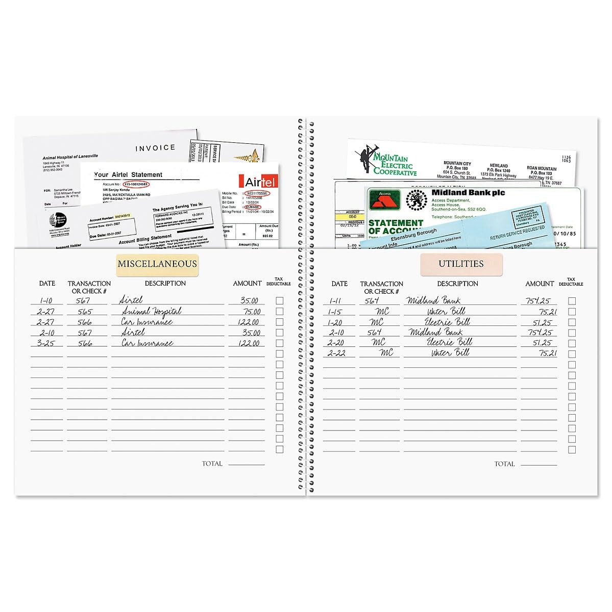Current Pale Peony Paying Organizer Book 9 x 12 inches, Bill