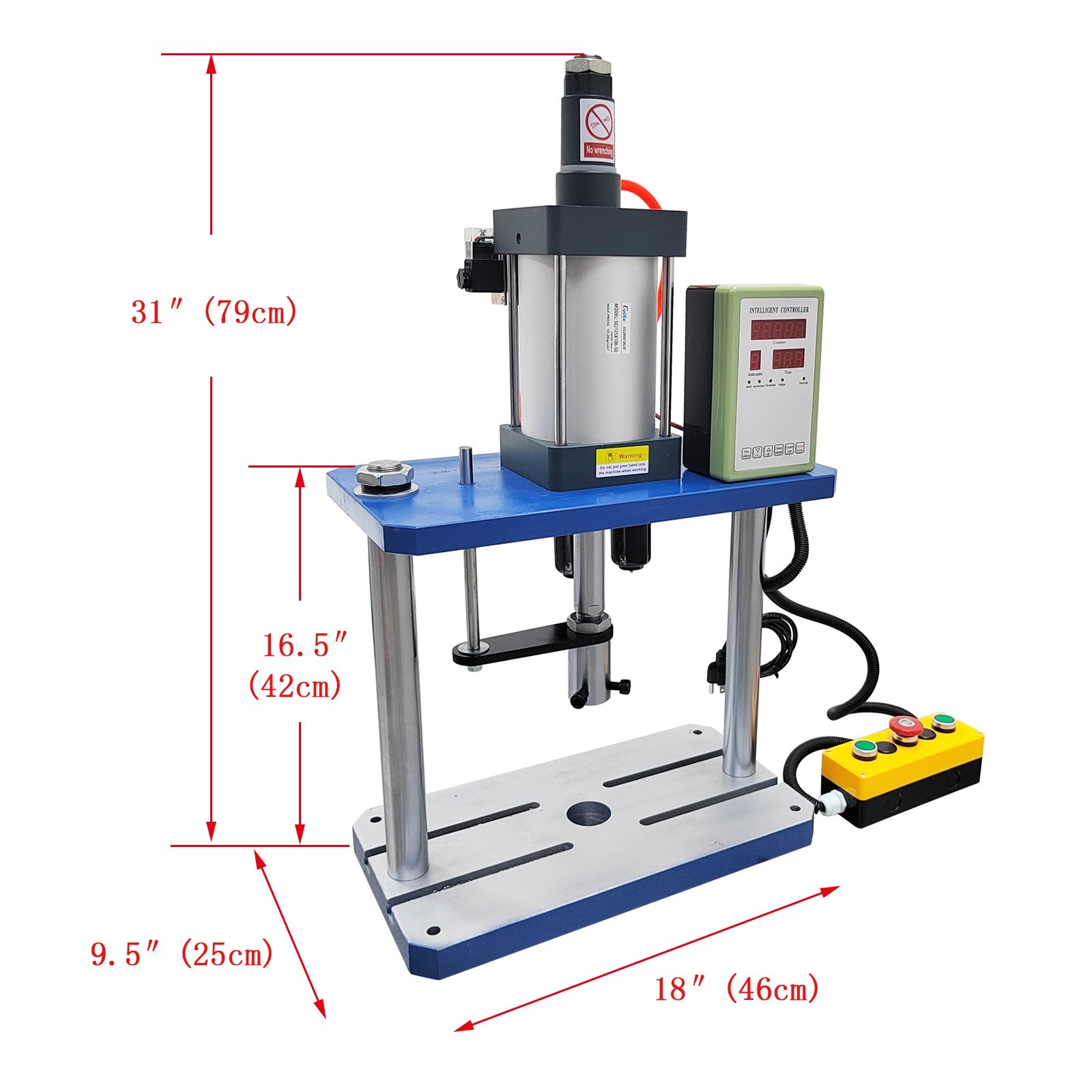 Pneumatic Punch Machine Punch Press controller 110V 1763lbs 3.9-1.9in Two Column
