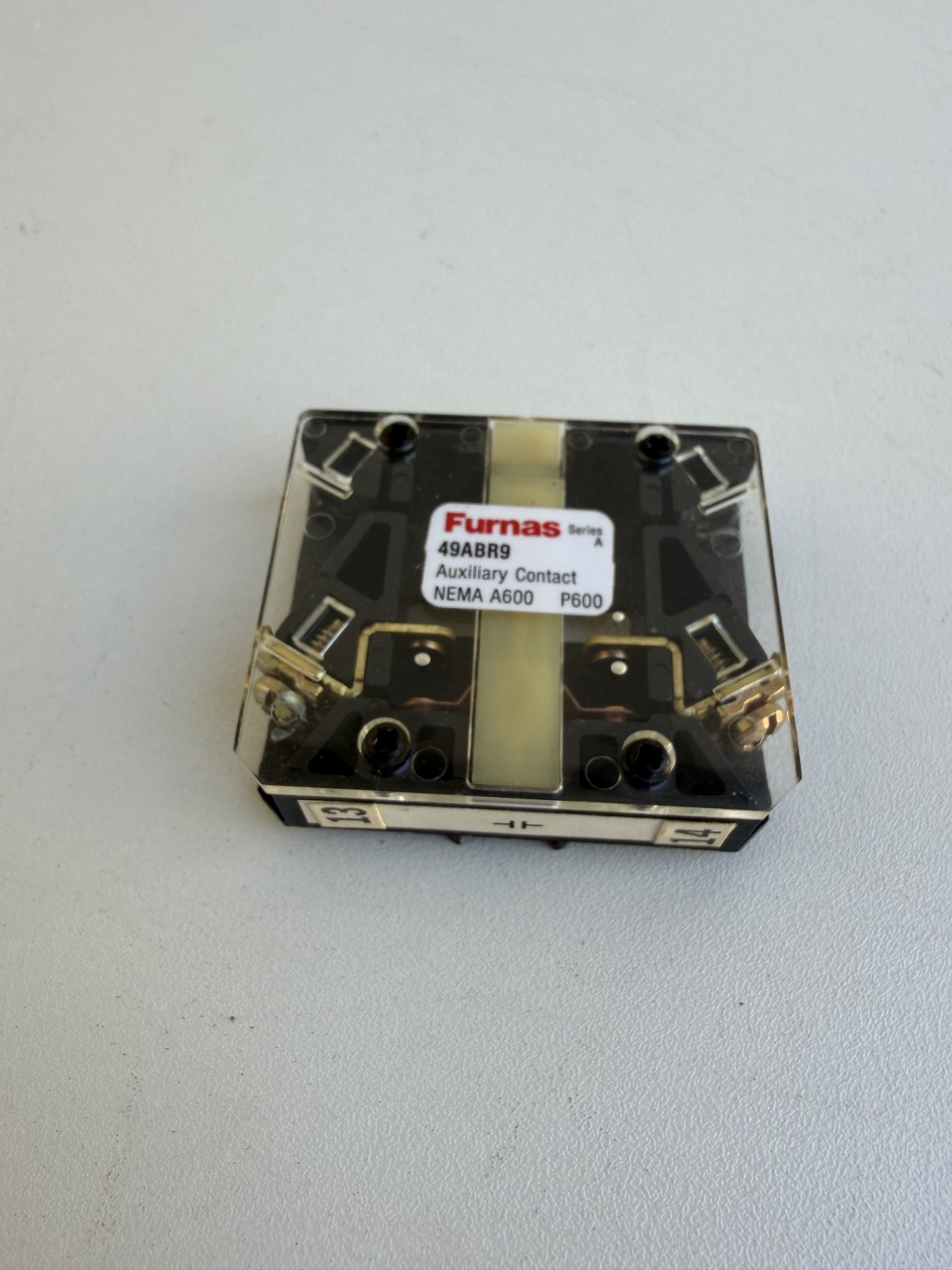 Furnas 49ABR9 Series A Auxiliary Contact Kit 1NO Side Mount NEMA A600 P600 NOS