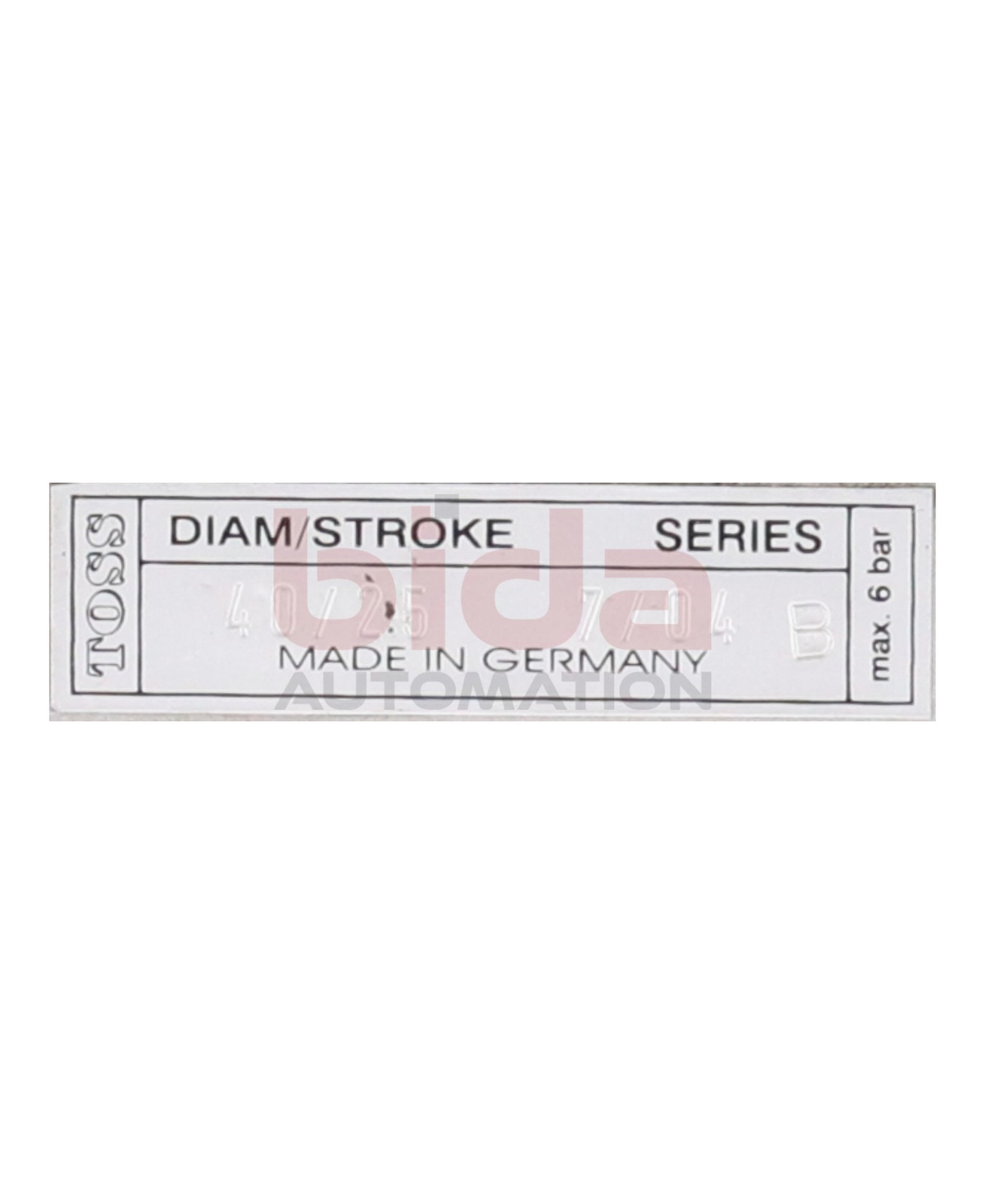 Toss 40/25 7/04 B Valve 6 Bar