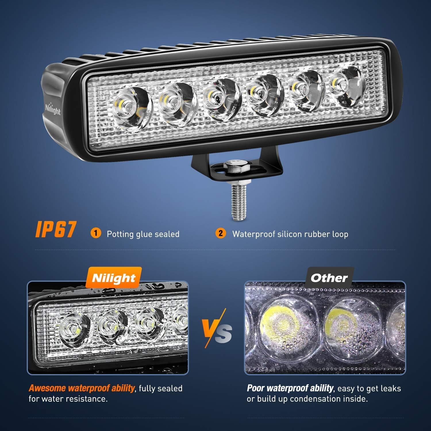 Fit John Deere Gators 835M, 835R, 865M, 865R 12V 2PCS 6″ INCH LED work light Bar