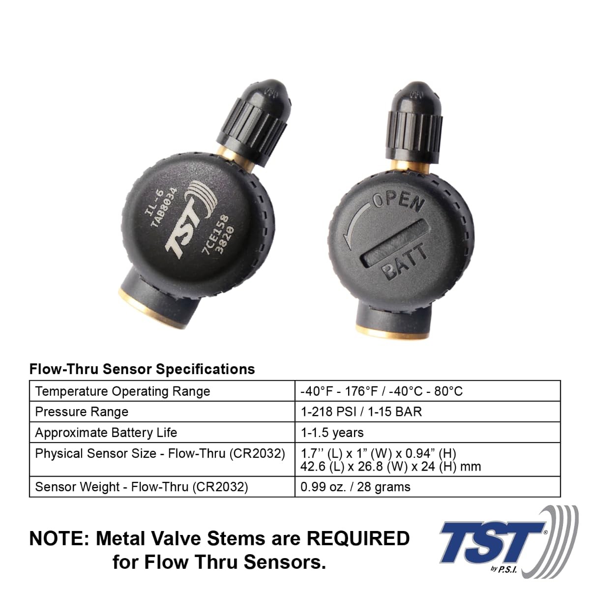 TST 770 Series TPMS – RV Tire Pressure Monitoring System 4 Flow Thru Sensors